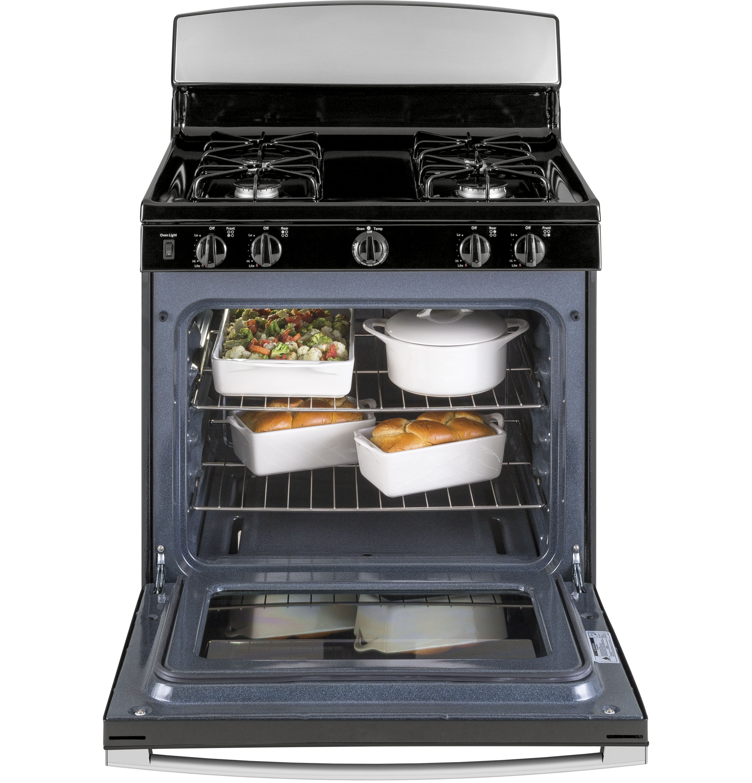 GE Free-Standing Front Control Gas Range | JGBS30RETSS
