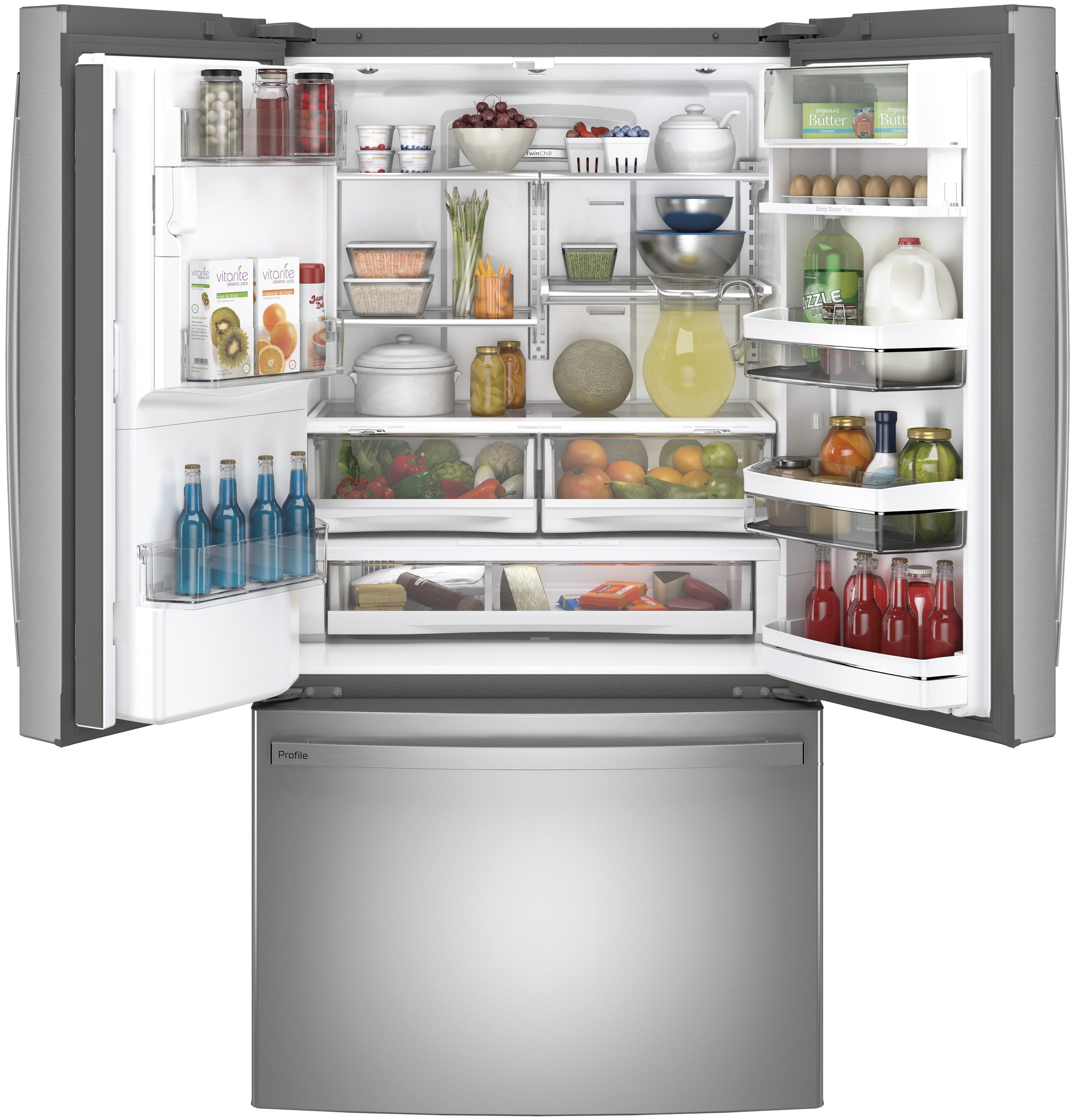GE Profile Series 22.1 Cu. Ft. Counter-Depth French-Door Refrigerator| PYE22KYNFS