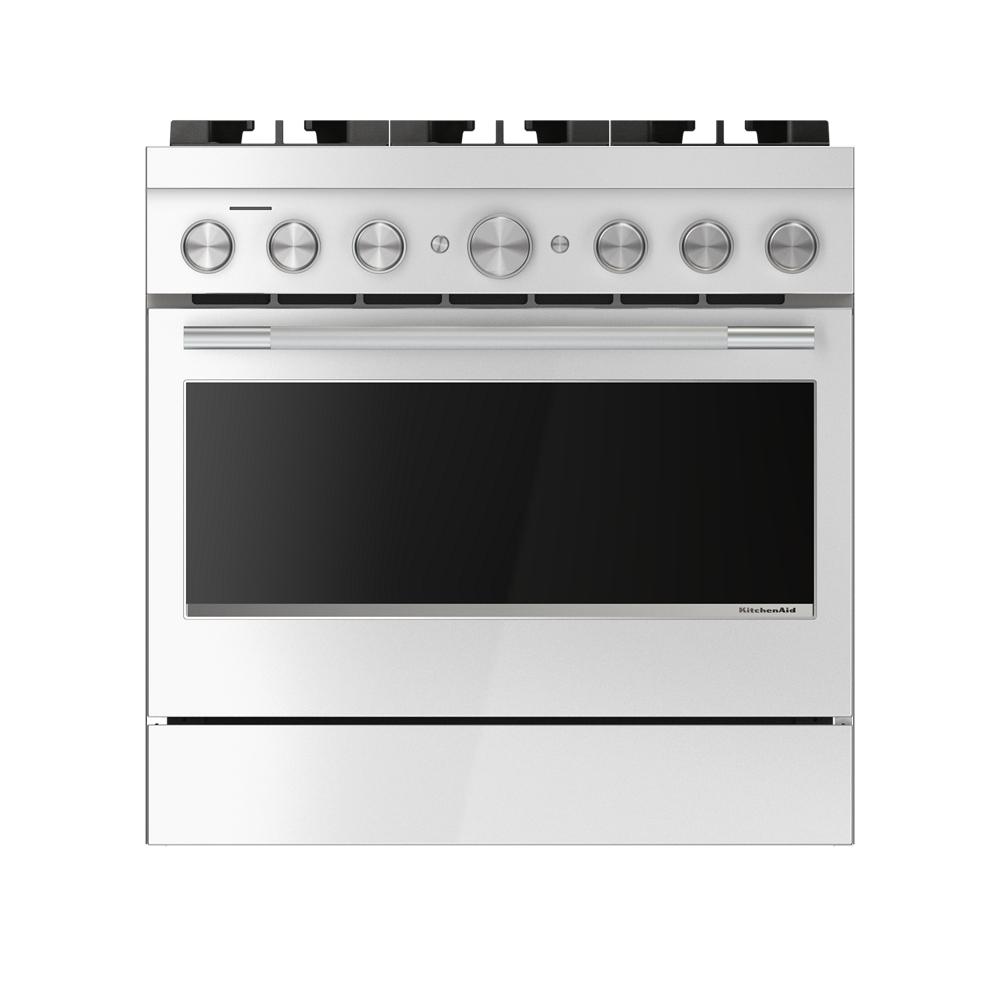 KitchenAid 36-Inch 6 Burner Commercial-Style Gas Range with No Preheat Air Fry Mode | KFGS936SSS