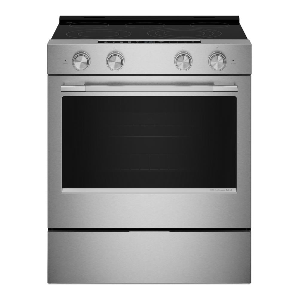 KitchenAid 5.3 Cu. Ft. Smart Slide-in Electric Range with Convection Cooking Modes | KSES330SPS