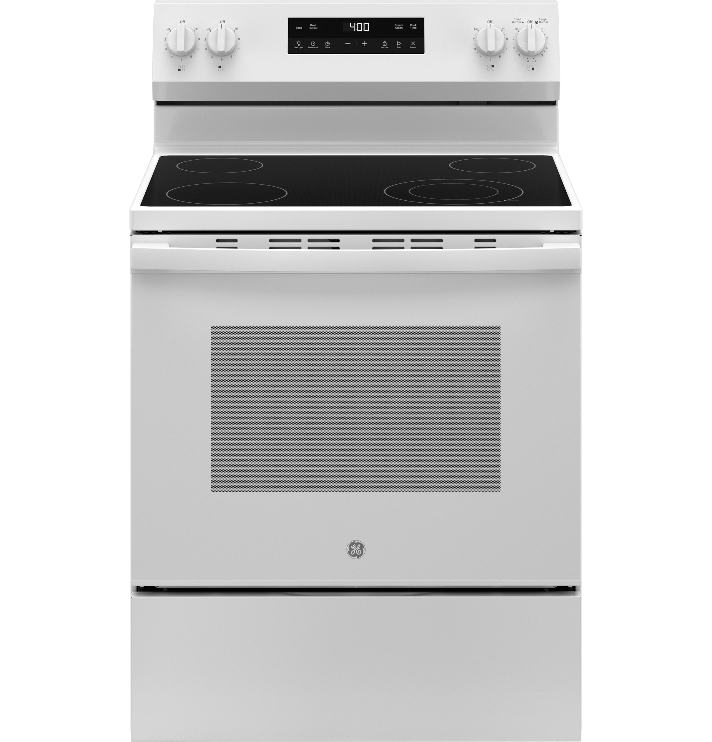 GE 30" Free-Standing Electric Range Glass Top | GRF400SVWW