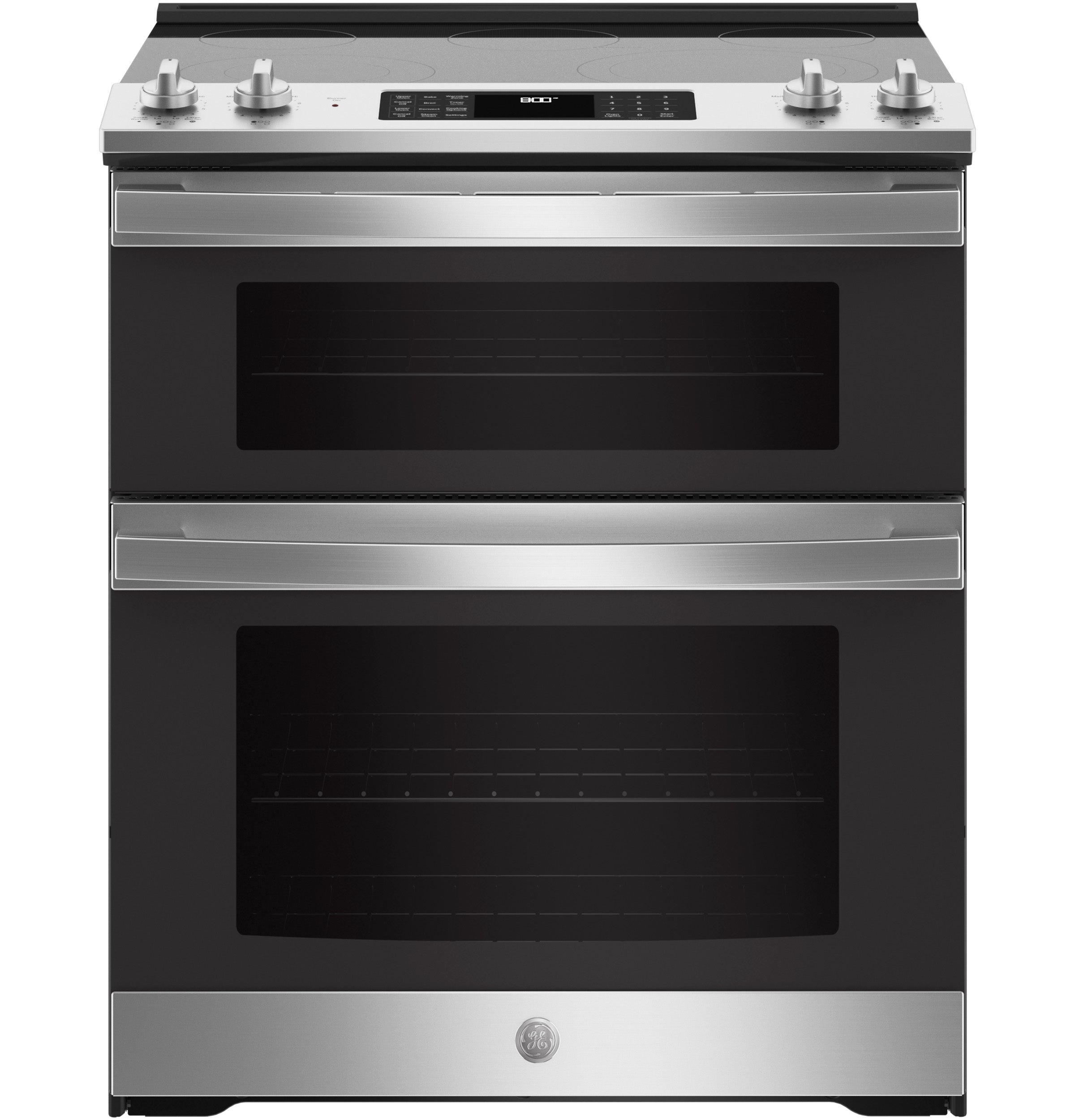 GE 30" Slide-In Electric Convection Double Oven Range | JSS86SPSS