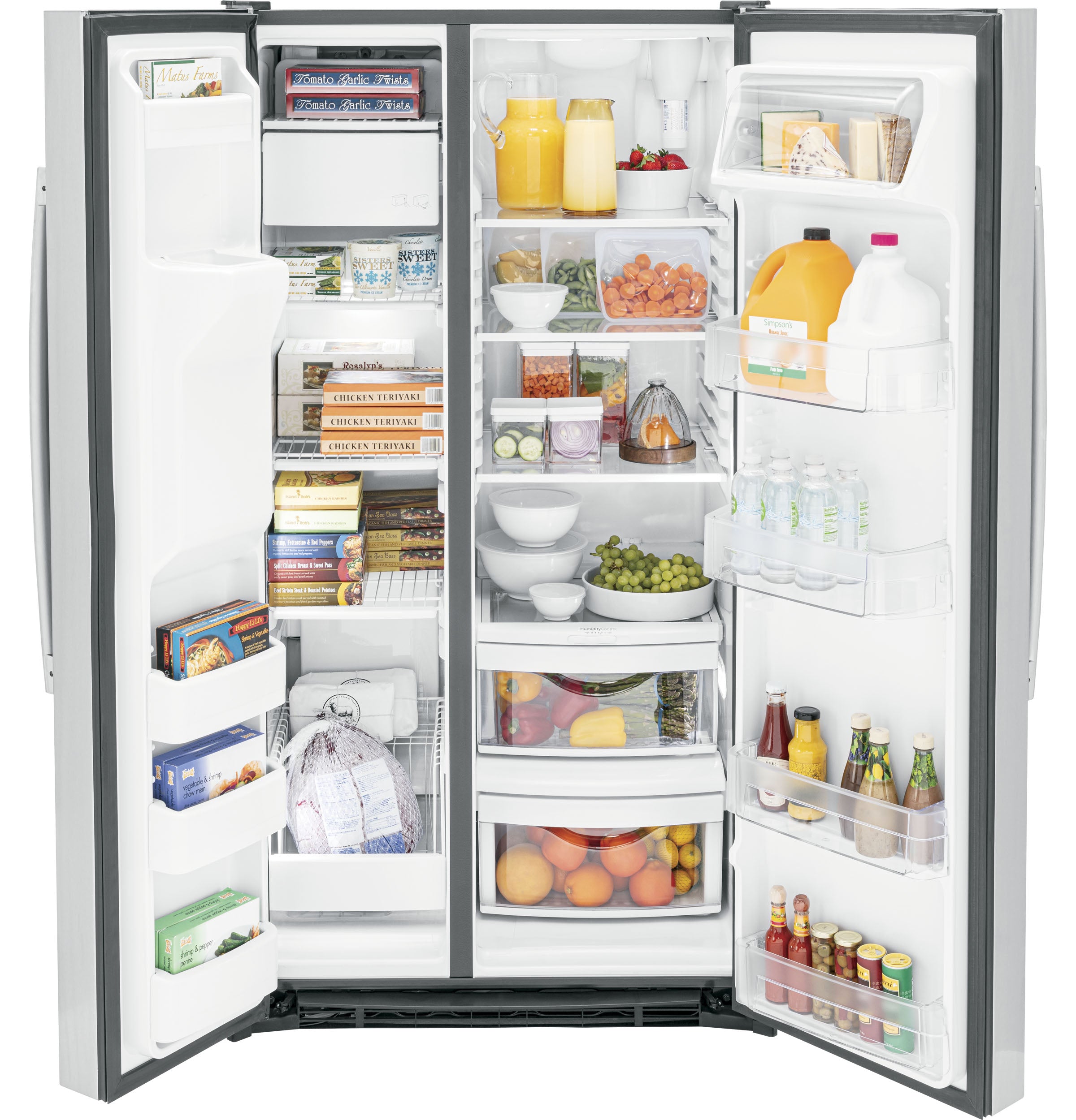 GE ENERGY STAR® 25.3 Cu. Ft. Side-By-Side Refrigerator | GSE25GYPFS