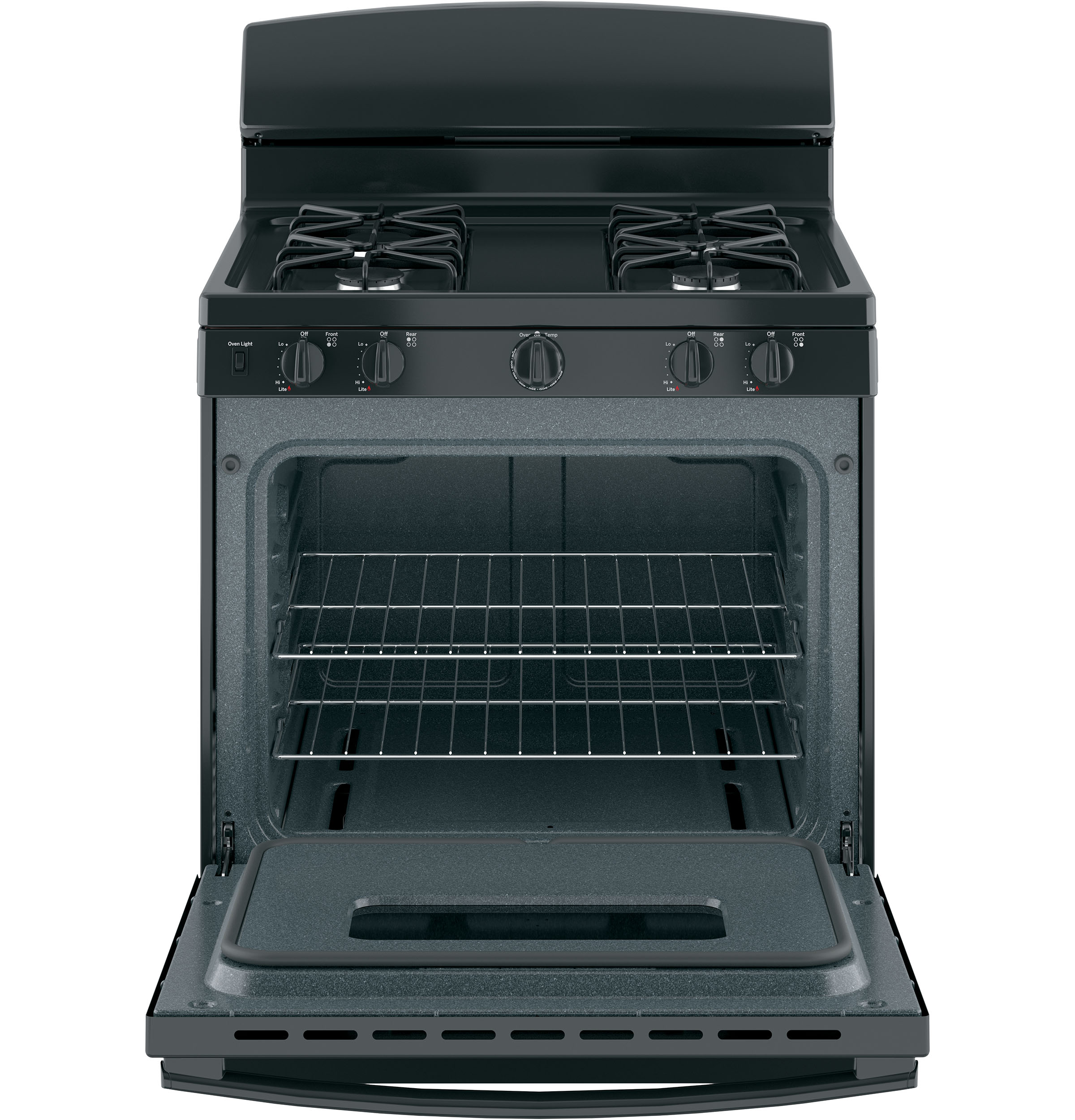 GE Free-Standing Front Control Gas Range | JGBS10DEMBB