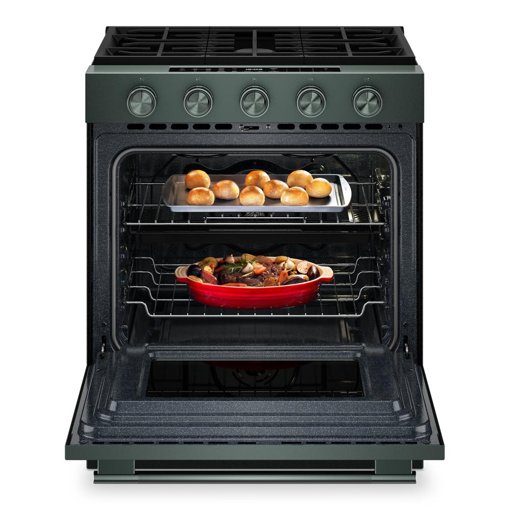 KitchenAid 5.0 Cu. Ft. Smart Slide-in Gas Range with Convection Cooking Modes and 2-in-1 Burner | KSGS530SJP
