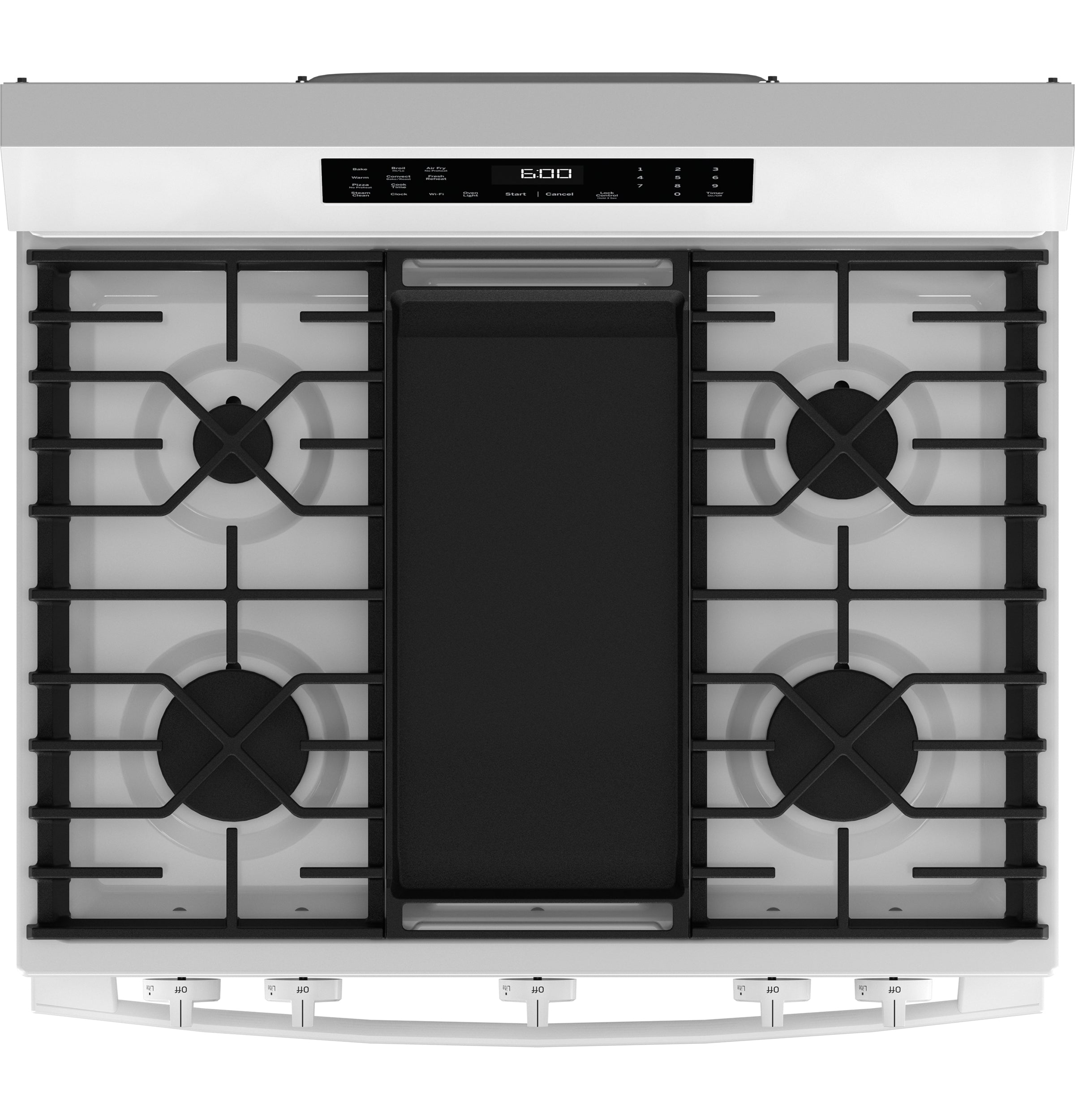 GE Free-Standing Gas Convection Range with No Preheat Air Fry and EasyWash™ Oven Tray | GGF600AVWW