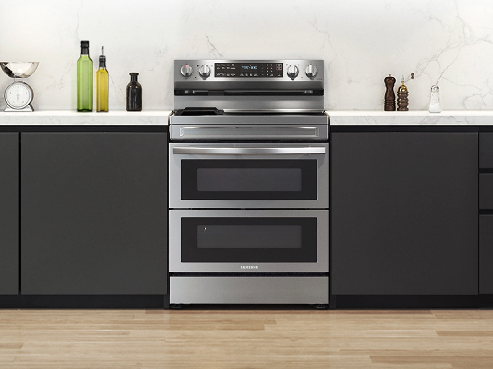 Samsung 6.3 cu. ft. Smart Freestanding Electric Range with Flex Duo™, No-Preheat Air Fry & Griddle | NE63A6751SS