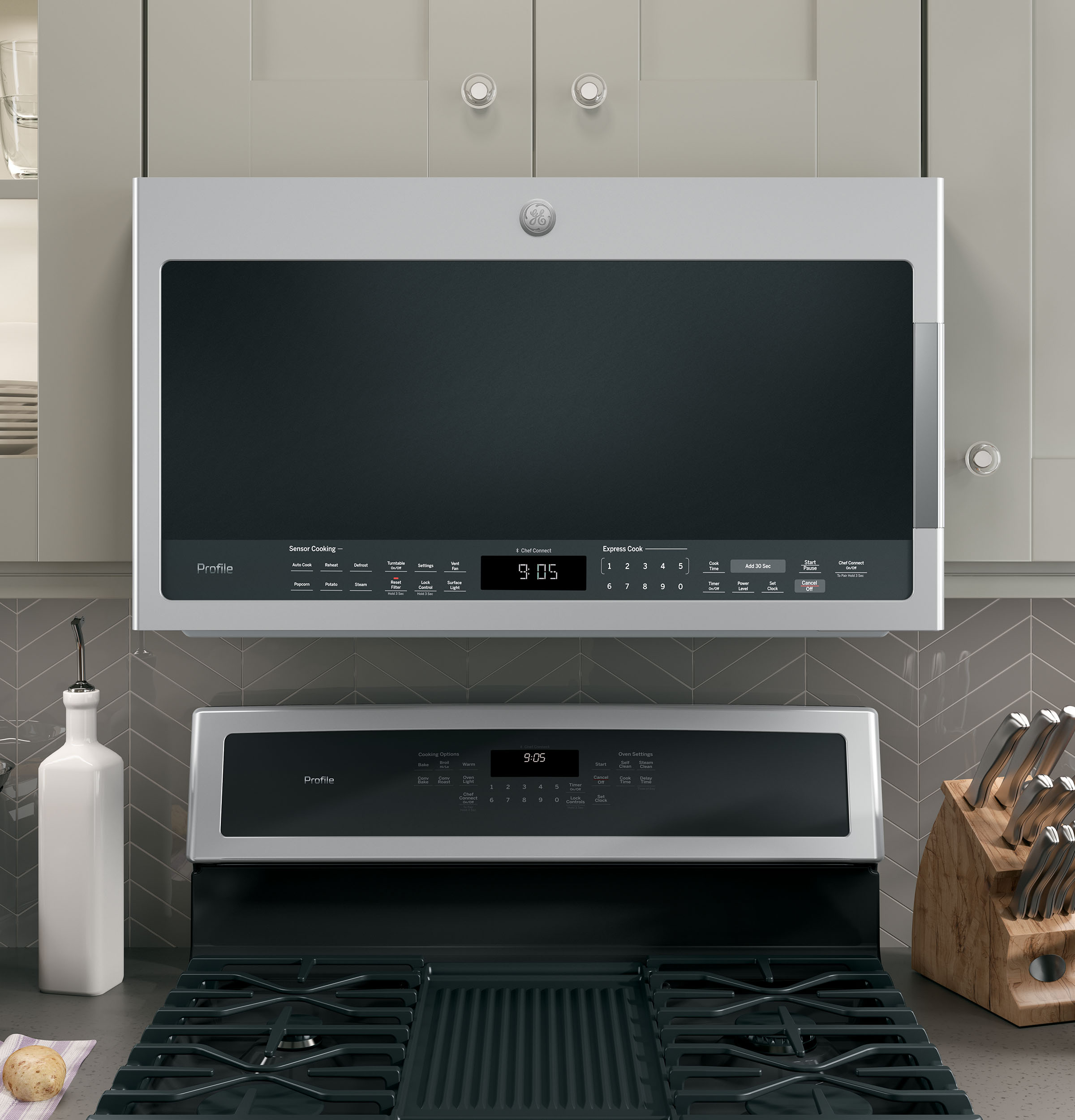 GE Profile 2.1 Cu. Ft. Over-the-Range Sensor Microwave Oven | PVM9005SJSS