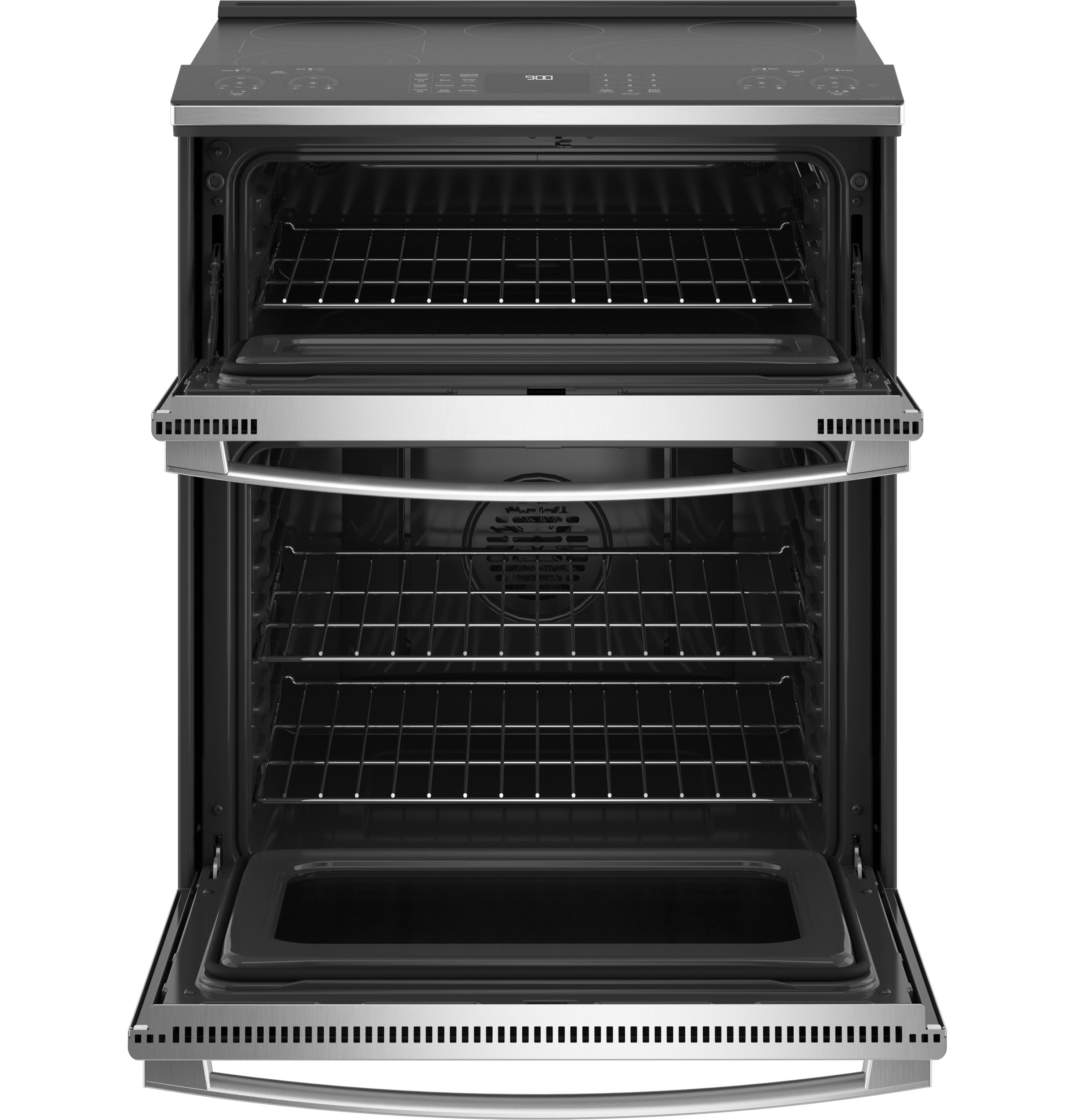 GE Profile 30" Smart Slide-In Electric Double Oven Convection Fingerprint Resistant Range | PS960YPFS