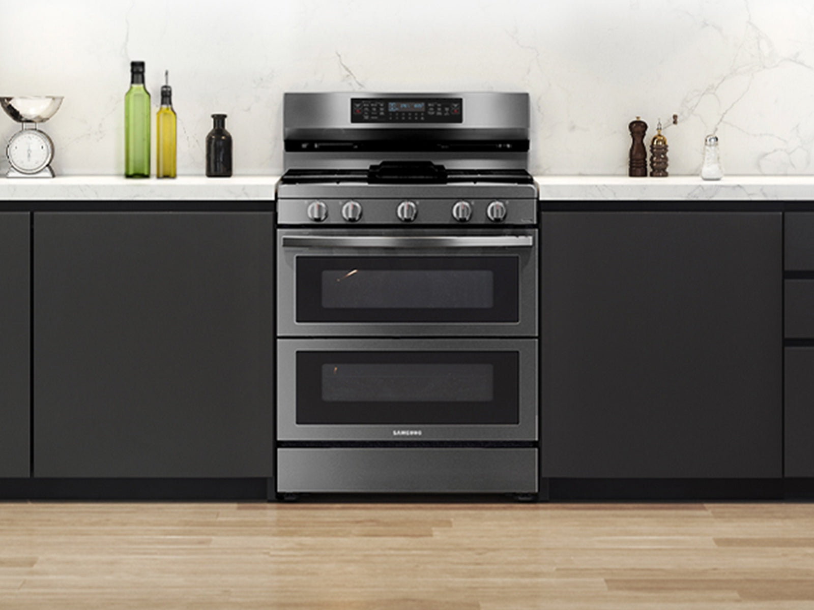 Samsung 6.0 cu. ft. Smart Freestanding Gas Range with Flex Duo™, Stainless Cooktop & Air Fry | NX60A6751SG