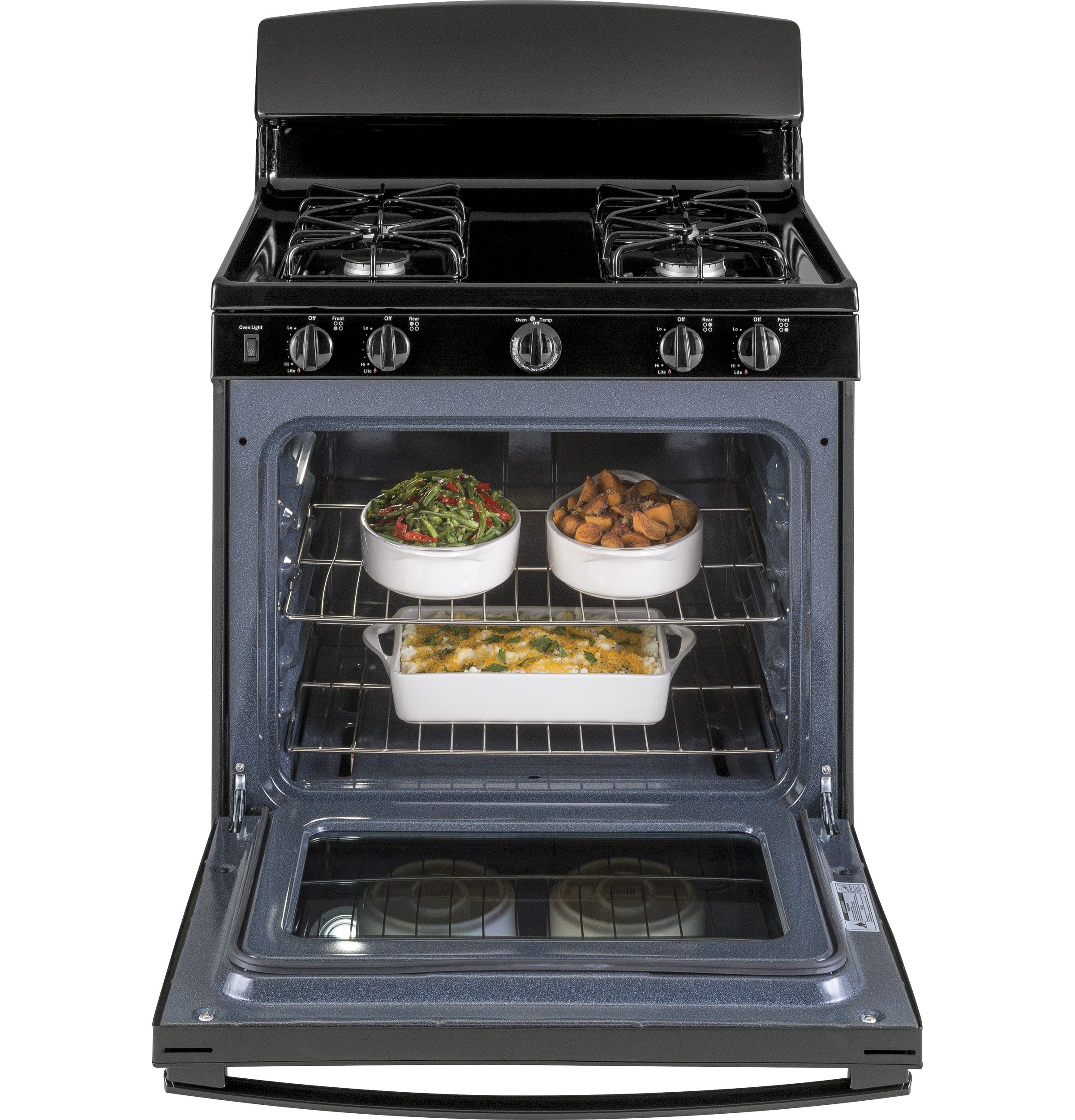 GE Free-Standing Front Control Gas Range | JGBS30DEKBB