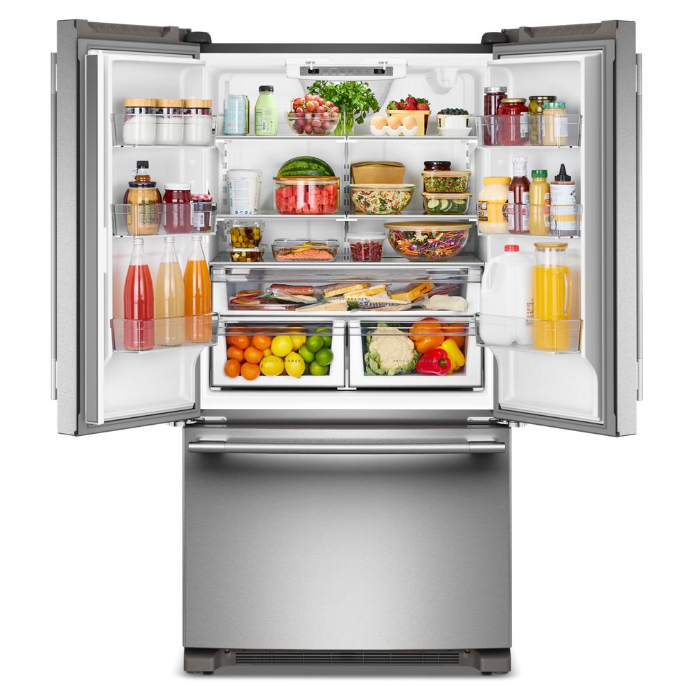 Kitchen Aid 25 Cu. Ft. 36-Inch Standard-Depth French Door Refrigerator | KRFF136SPS