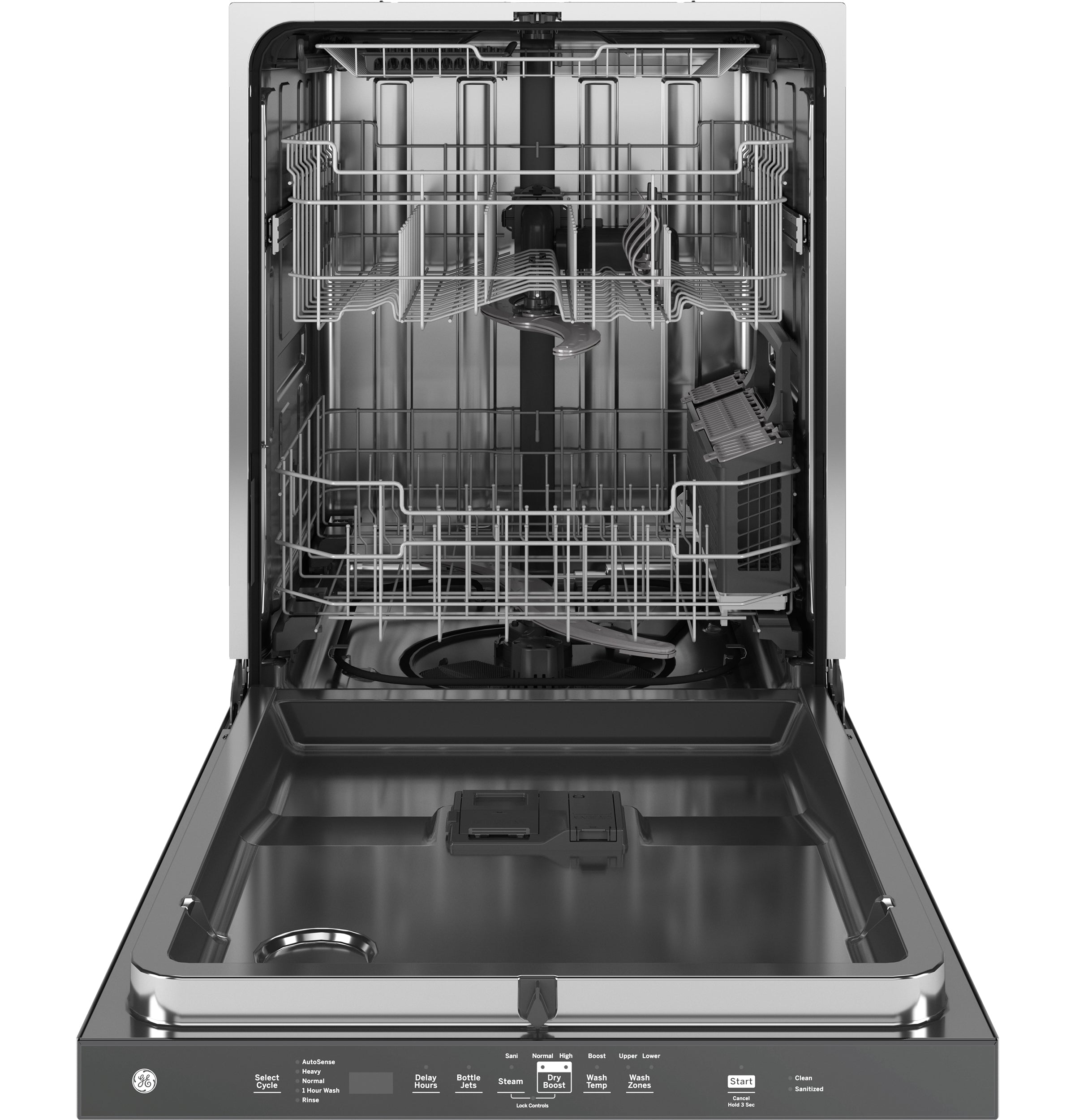 GE Top Control with Stainless Steel Interior Dishwasher with Sanitize Cycle | GDP670SYVFS