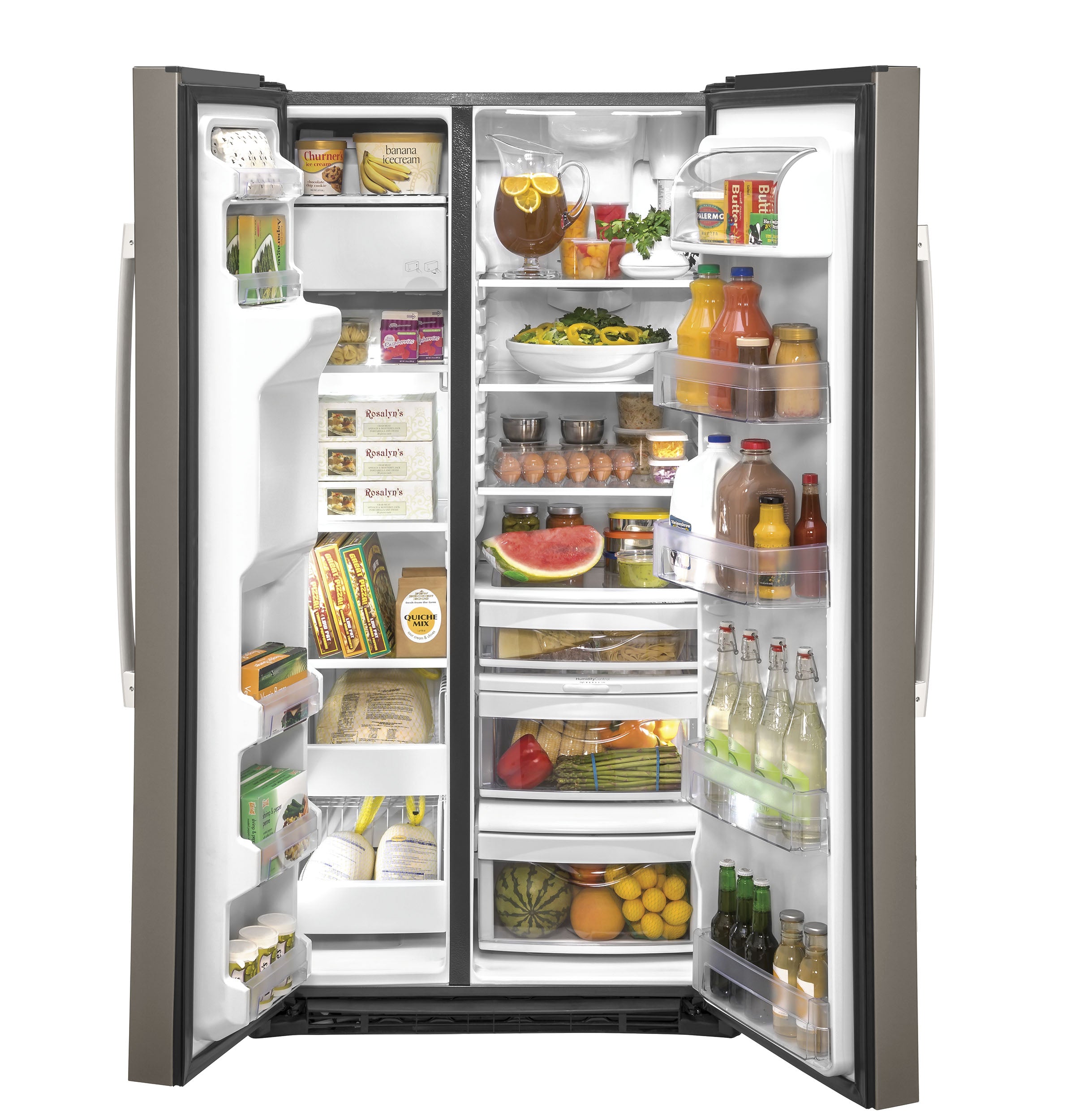 GE 21.8 Cu. Ft. Counter-Depth Side-By-Side Refrigerator | GZS22IMNES