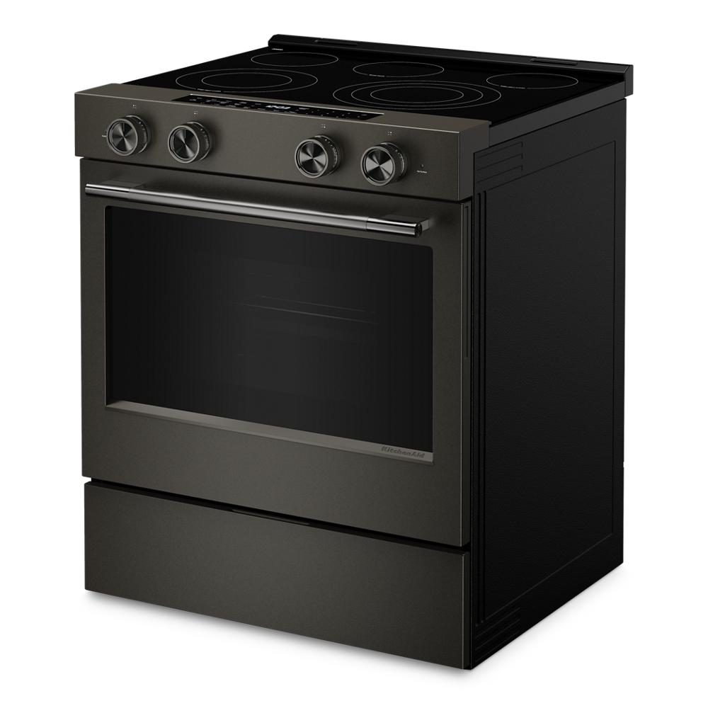 KitchenAid 5.3 Cu. Ft. Smart Slide-in Electric Range with Two Even-Heat™ Hyper Elements and Convection Cooking Modes | KSES530SBE
