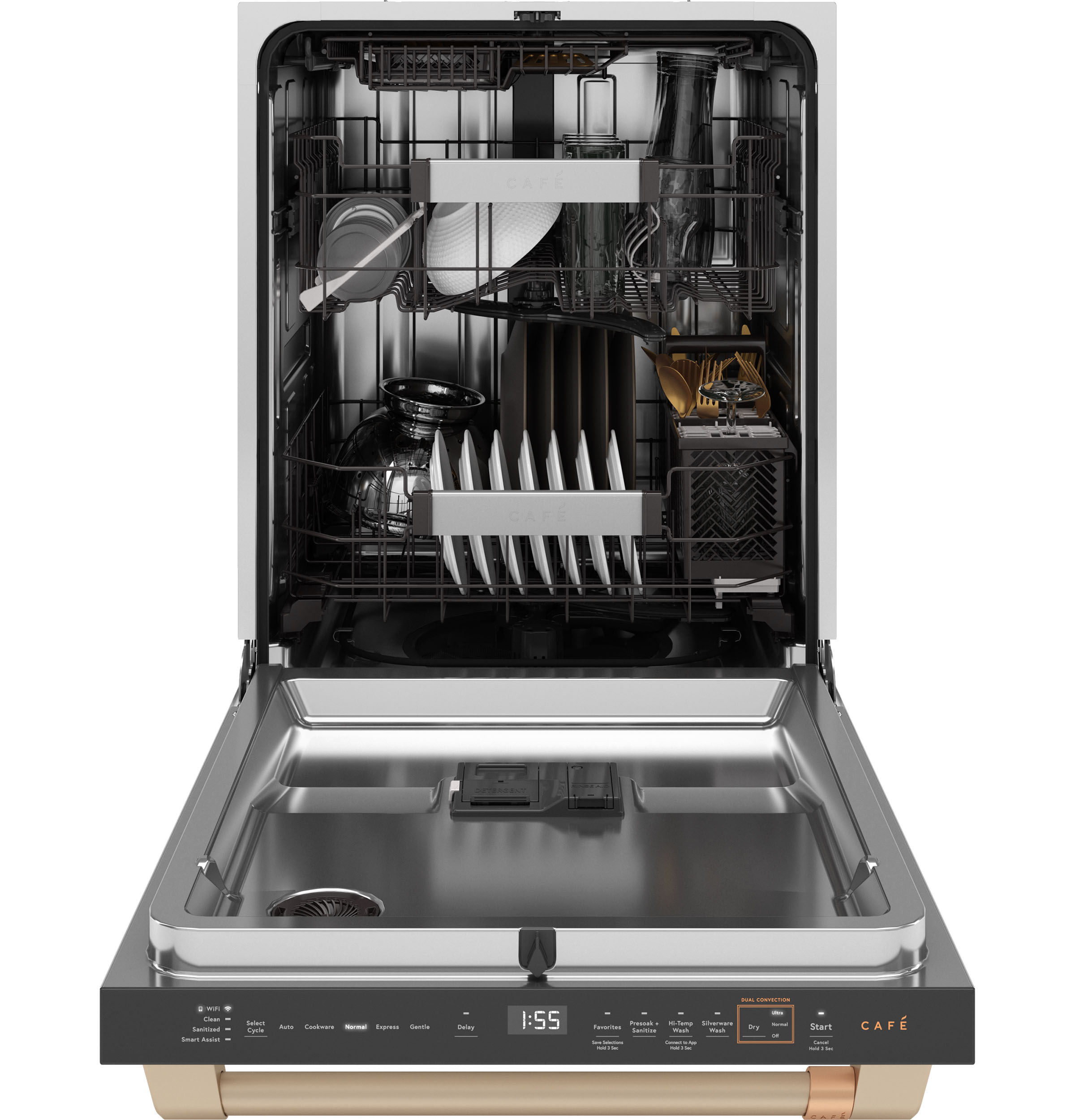 CAFÉ Stainless Interior Smart Dishwasher with Ultra Wash Top Rack and Dual Convection Ultra Dry, 44 dBA | CDT858P2VS1