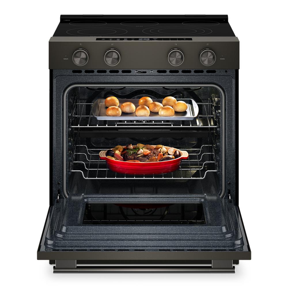 KitchenAid 5.3 Cu. Ft. Smart Slide-in Electric Range with Two Even-Heat™ Hyper Elements and Convection Cooking Modes | KSES530SBE