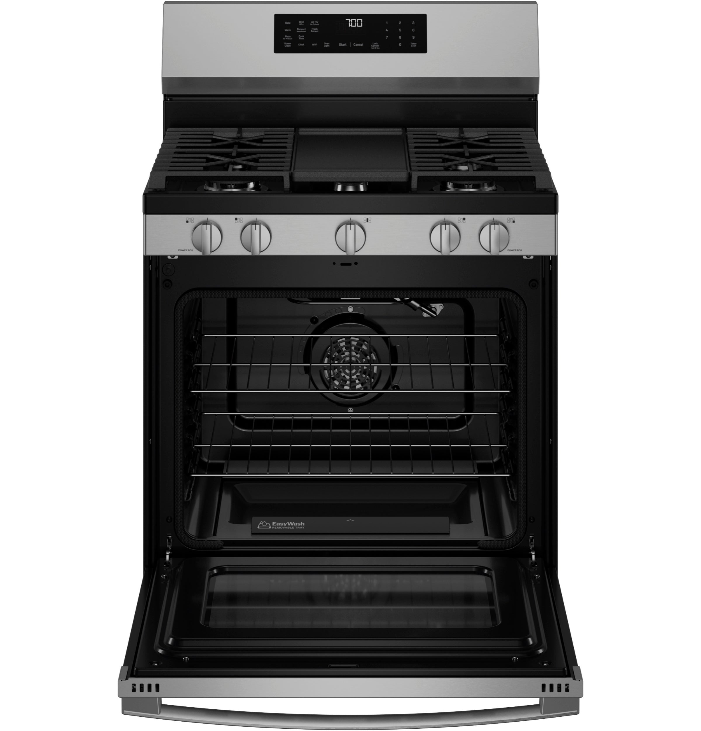 GE Profile Smart Free-Standing Gas Convection Range with No Preheat Air Fry and EasyWash™ Oven Tray | PGF700AYFS