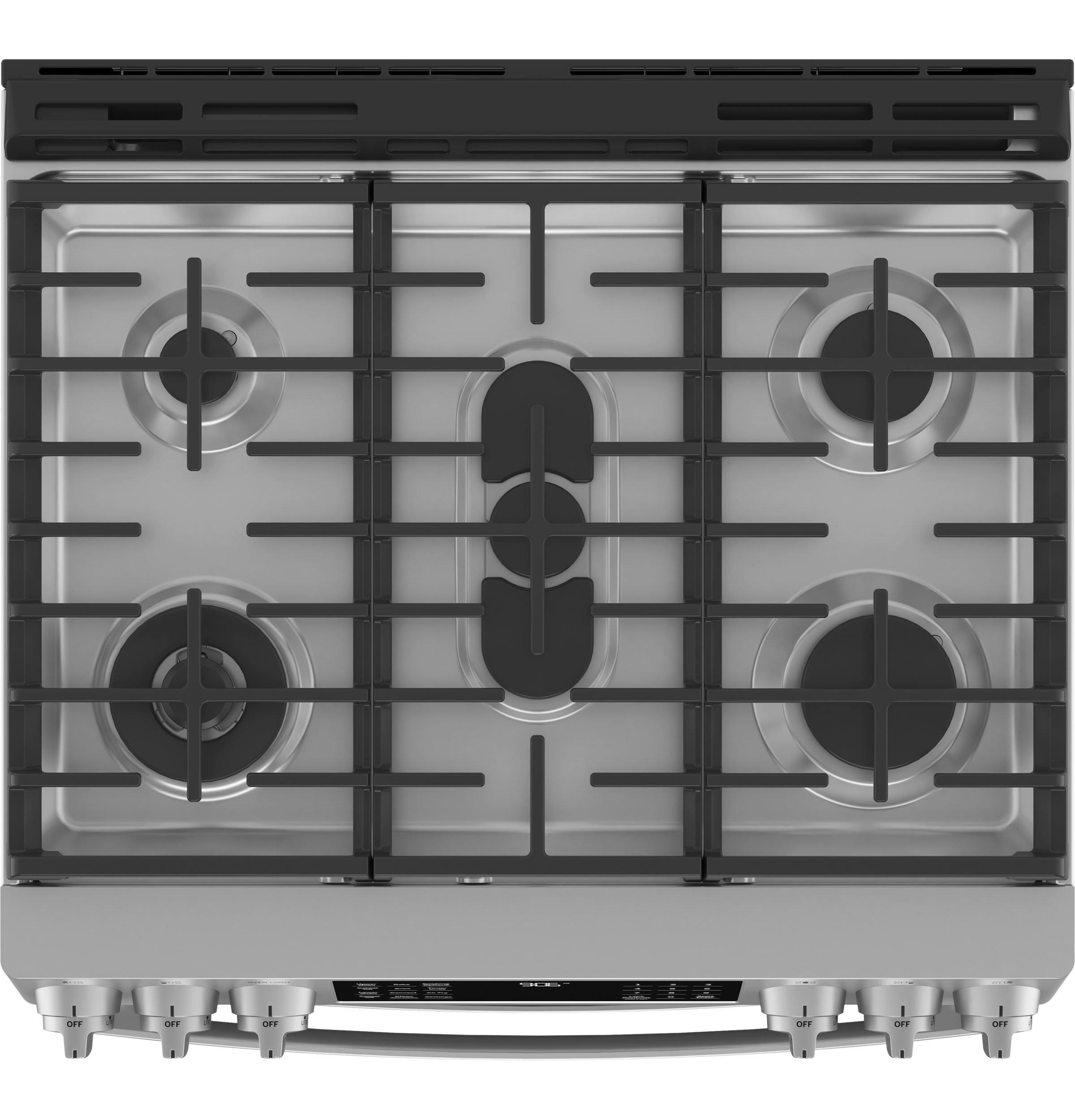 GE Profile 30" Smart Slide-In Front-Control Gas Double Oven Convection Fingerprint Resistant Range | PGS960YPFS