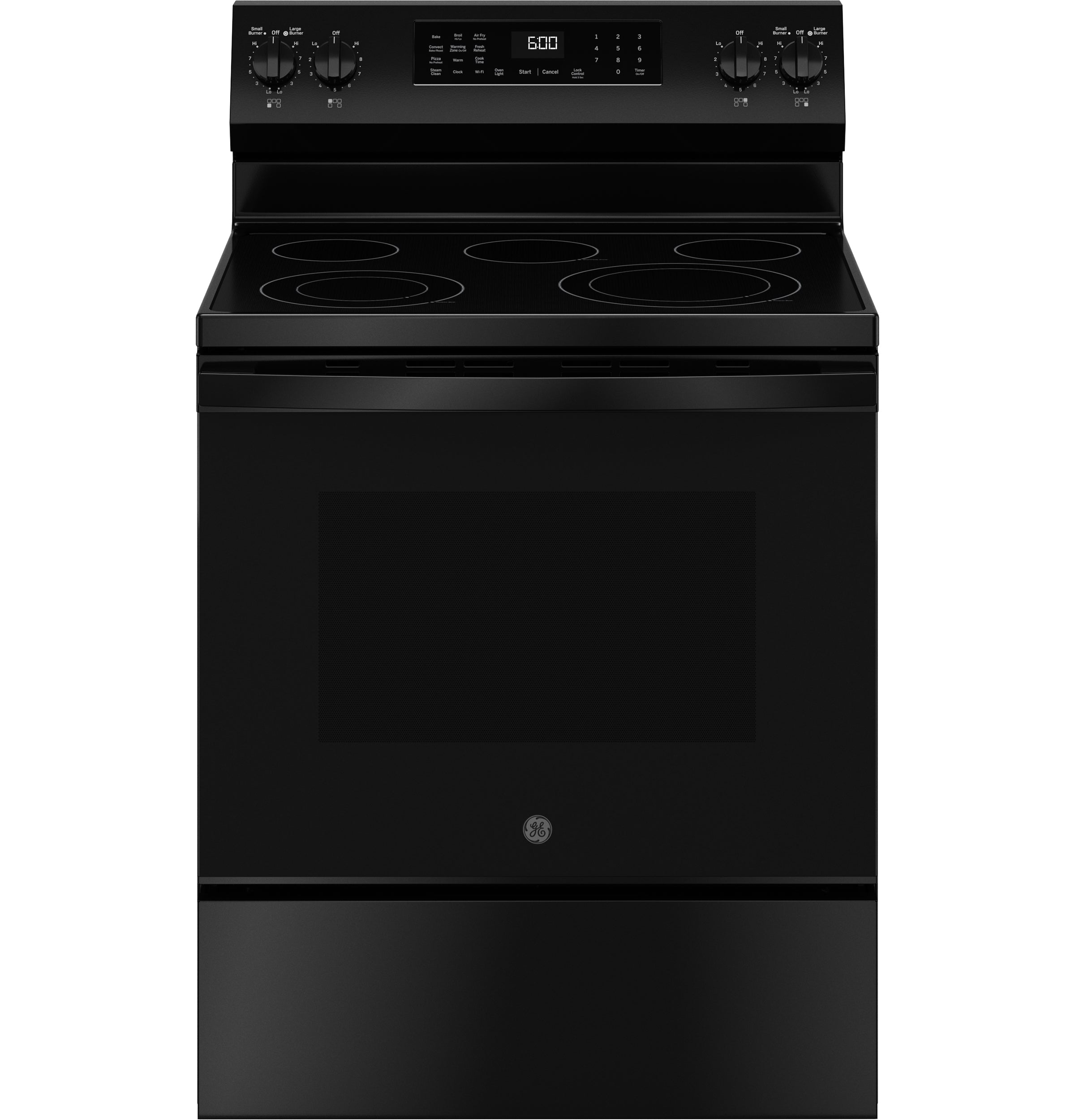 GE 30" Free-Standing Electric Convection Range with No Preheat Air Fry and EasyWash Oven Tray | GRF600AVBB