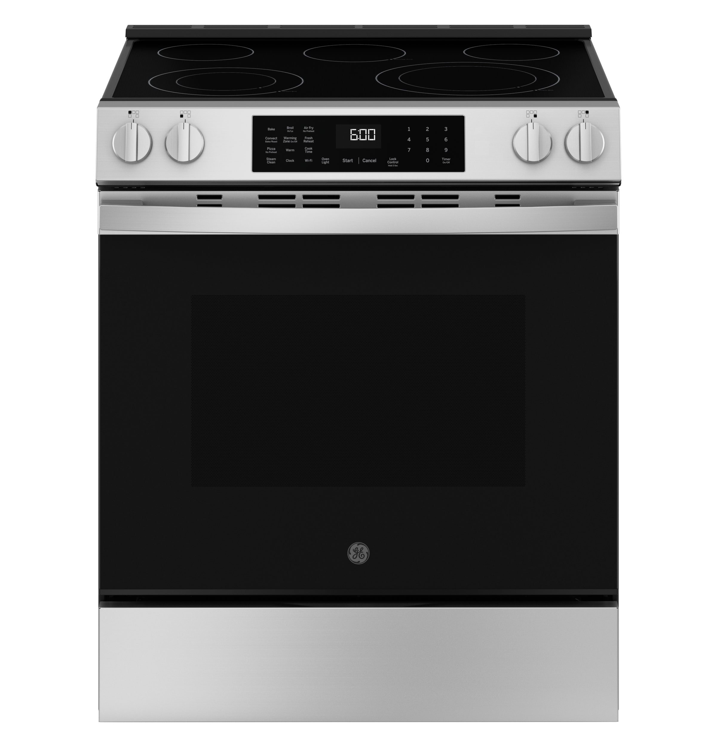 GE 30" Slide-In Electric Convection Range with No Preheat Air Fry and EasyWash™ Oven Tray | GRS600AVFS