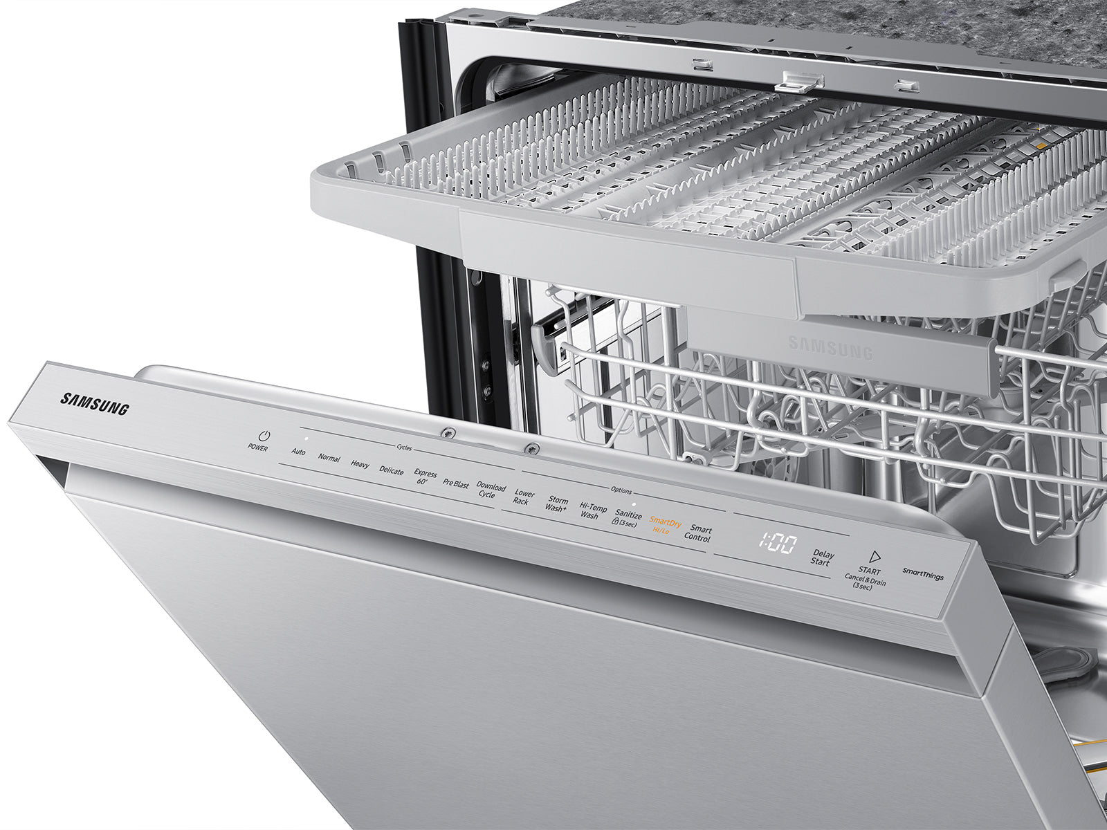 Samsung AutoRelease Smart 42dBA Dishwasher with StormWash+ and Smart Dry | DW80B7070US
