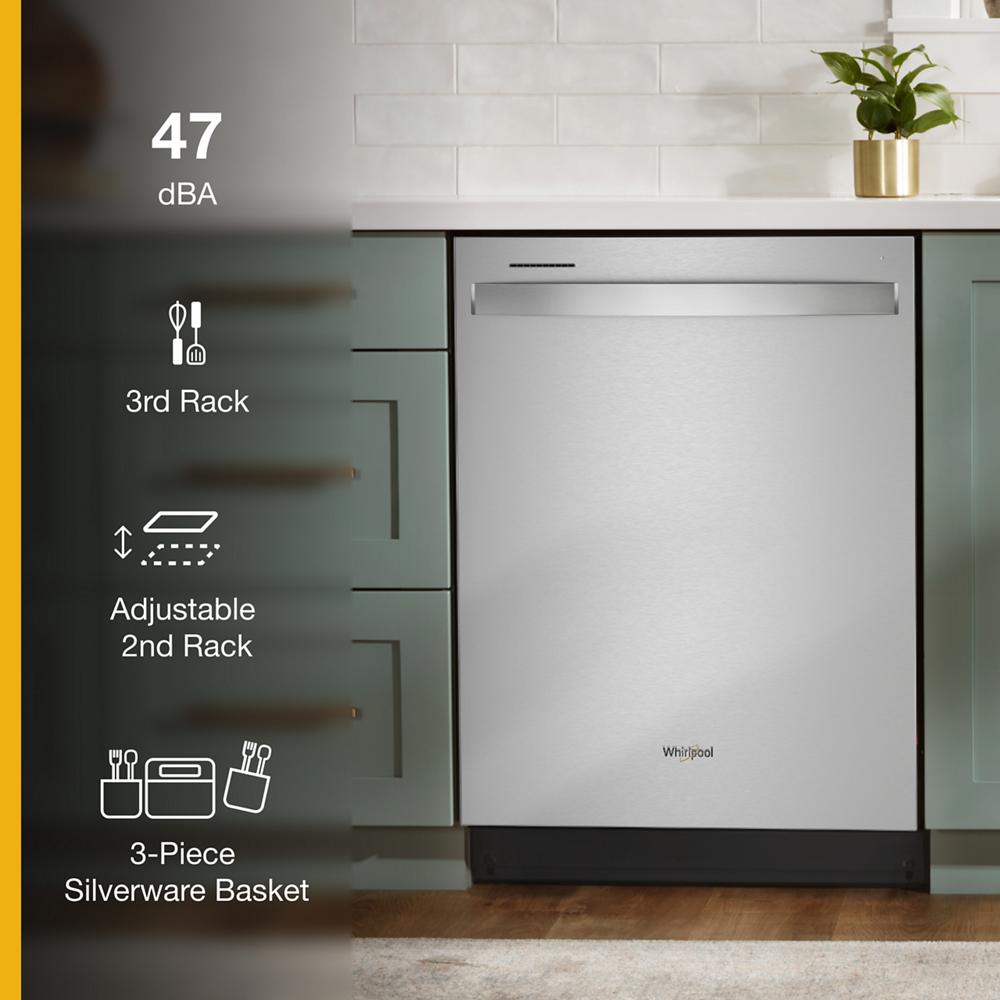 Whirlpool 24” Stainless Steel Dishwasher with AI Intelligent Wash - 47 dBA | WDT750SAKZ