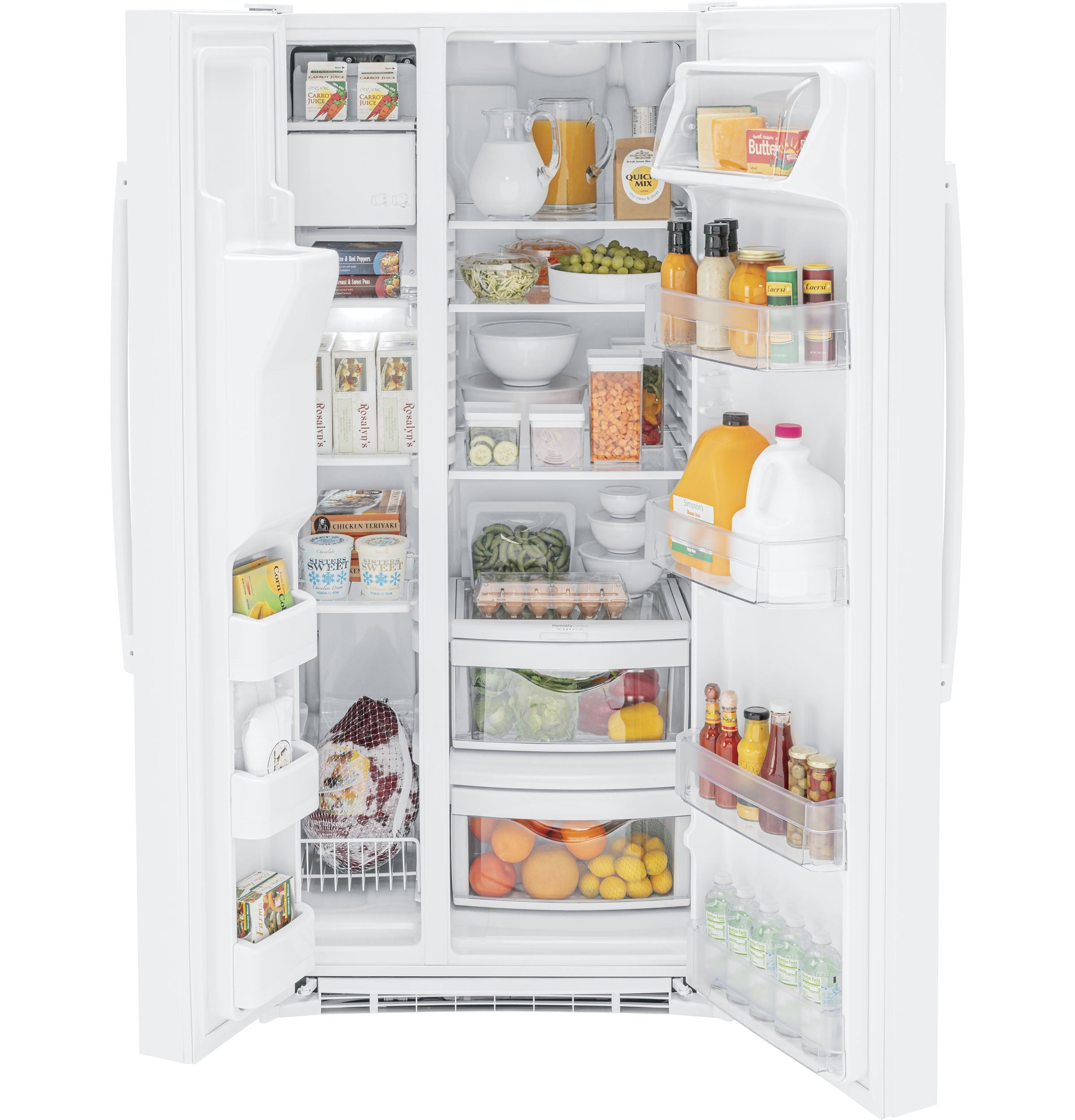 GE ENERGY STAR® 23.0 Cu. Ft. Side-By-Side Refrigerator | GSE23GGPWW