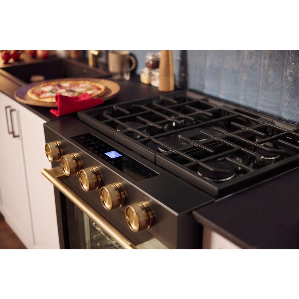 KitchenAid 5.0 Cu. Ft. Smart Slide-in Gas Range with Convection Cooking Modes and 2-in-1 Burner | KSGS530SBE
