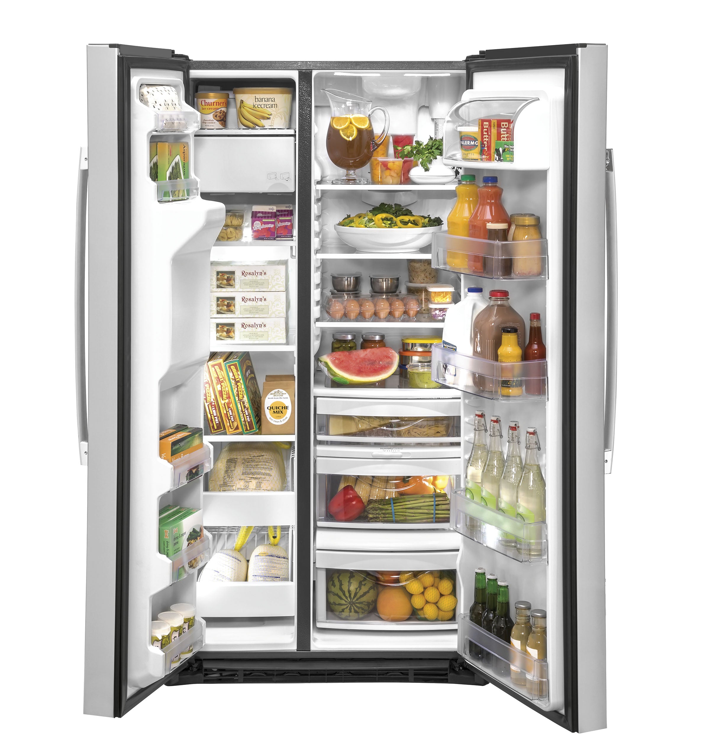 GE 21.8 Cu. Ft. Counter-Depth Side-By-Side Refrigerator | GZS22IYNFS