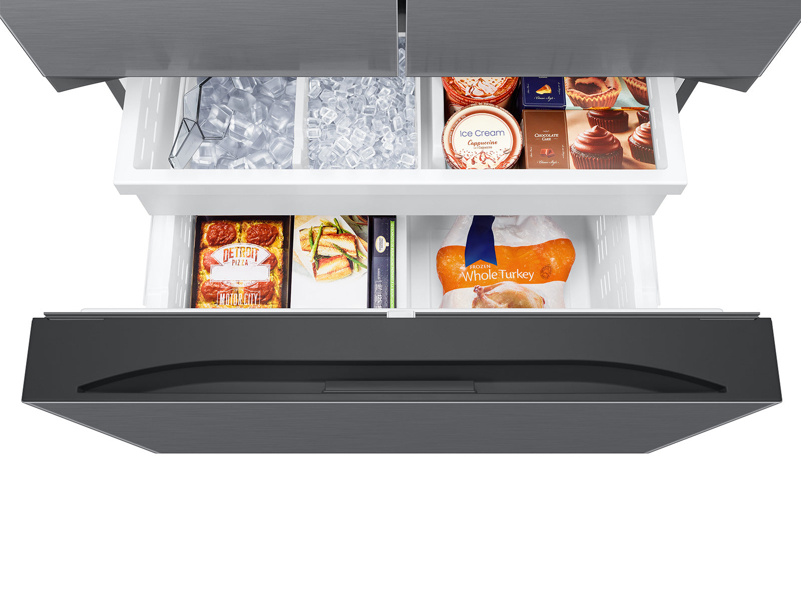 Samsung 27 cu. ft. Counter Depth Mega Capacity 3-Door French Door Refrigerator | RF27CG5010S9