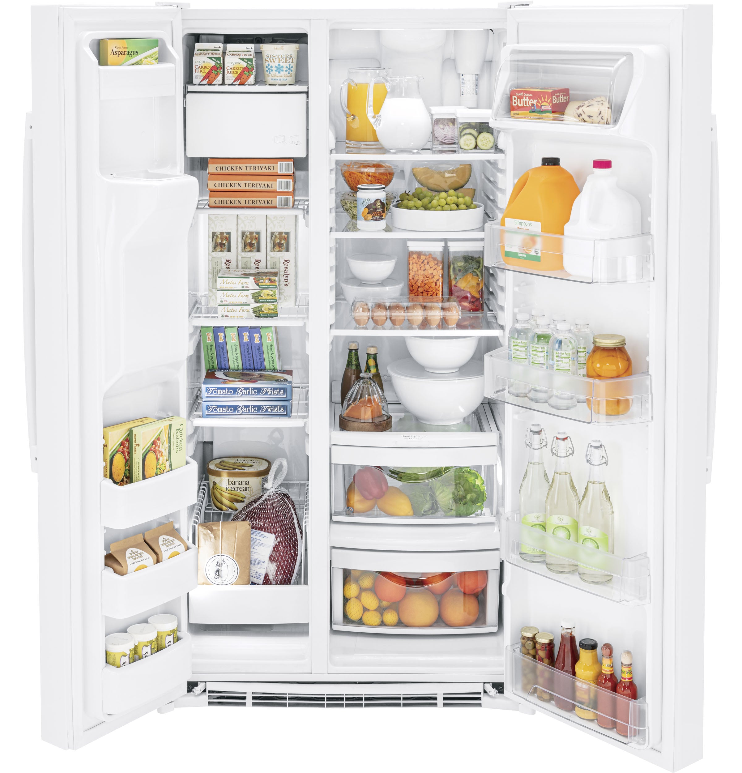 GE ENERGY STAR® 25.3 Cu. Ft. Side-By-Side Refrigerator | GSE25GGPWW