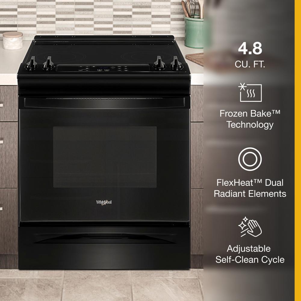 Whirlpool 4.8 Cu. Ft. Electric Range with Frozen Bake Technology | WEE515S0LB