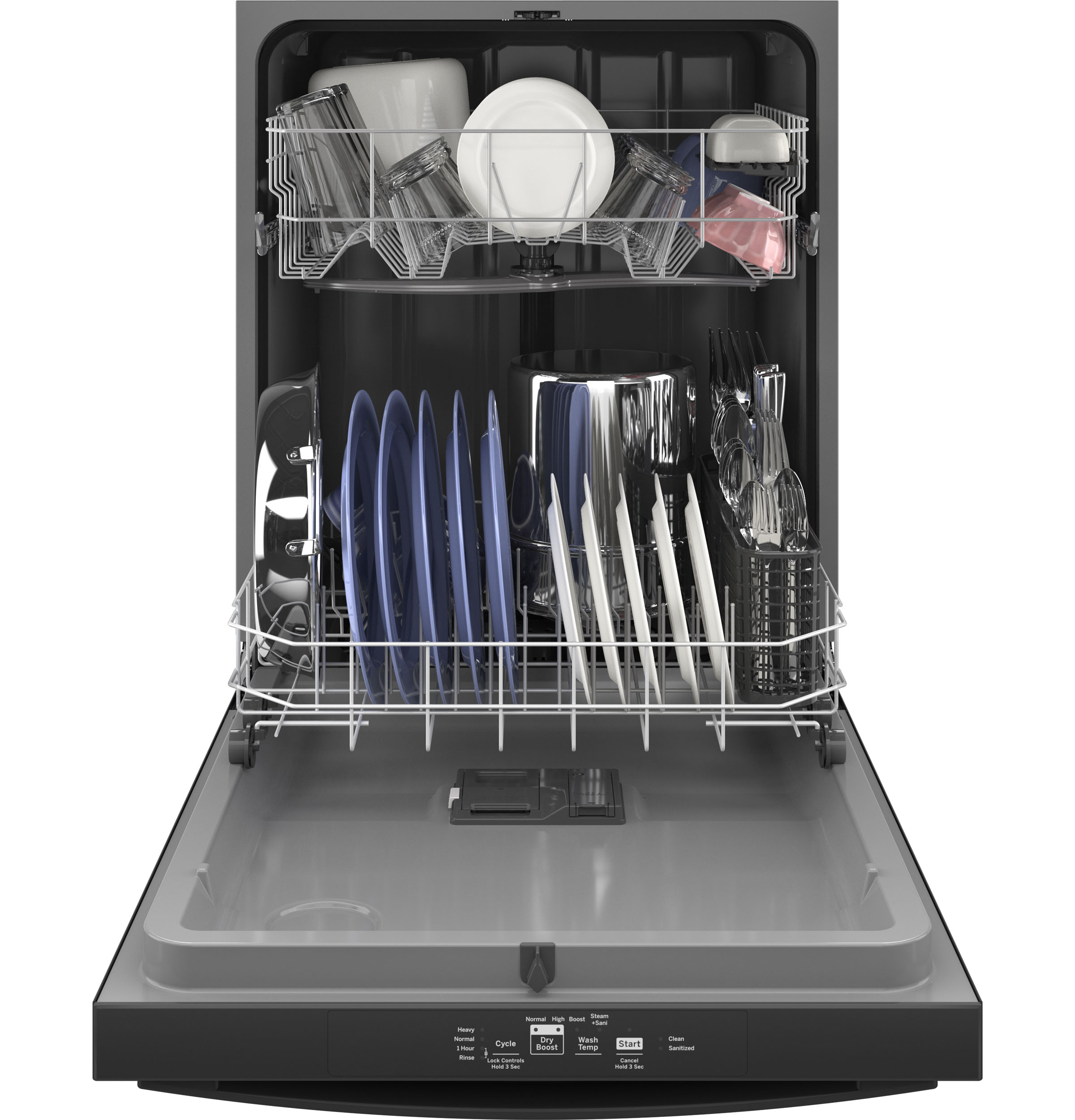 GE Top Control with Plastic Interior Dishwasher with Sanitize Cycle & Dry Boost | GDT535PGRBB