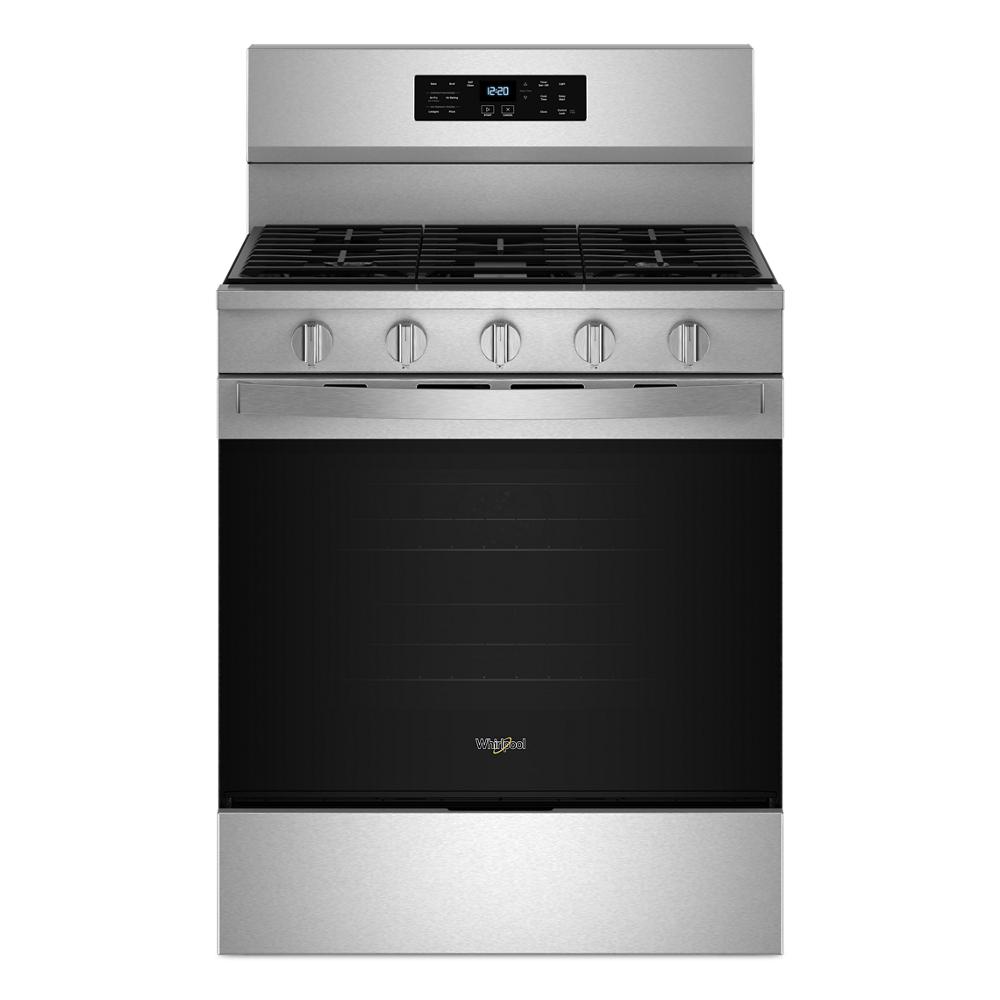 Whirlpool Gas Range with Air Cooking Technology, No Preheat Air Fry and Air Baking and Self Clean | WFGS5030RS