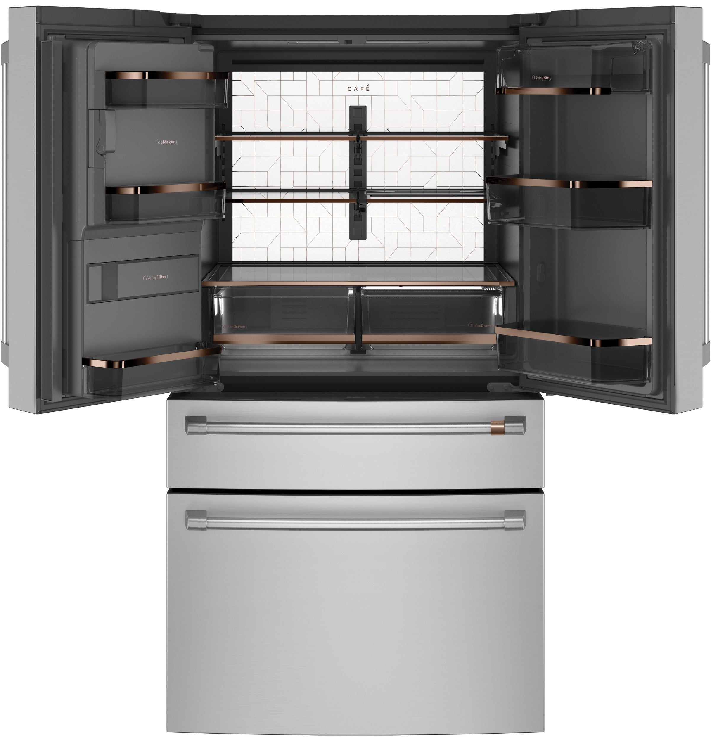 CAFÉ 27.8 Cu. Ft. Smart 4-Door French-Door Refrigerator | CVE28DP2NS1