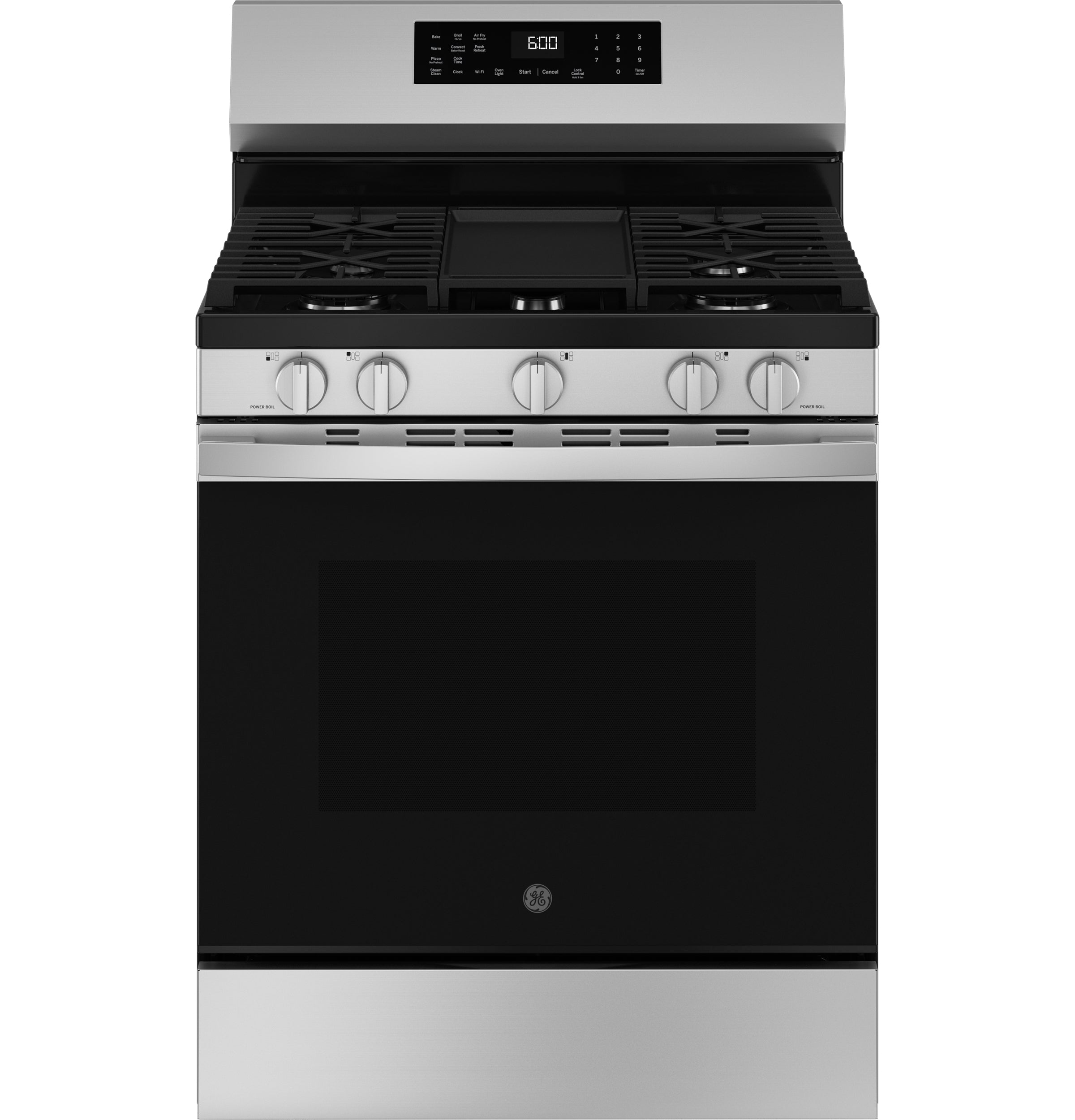 GE Free-Standing Gas Convection Range with No Preheat Air Fry and EasyWash™ Oven Tray | GGF600AVSS