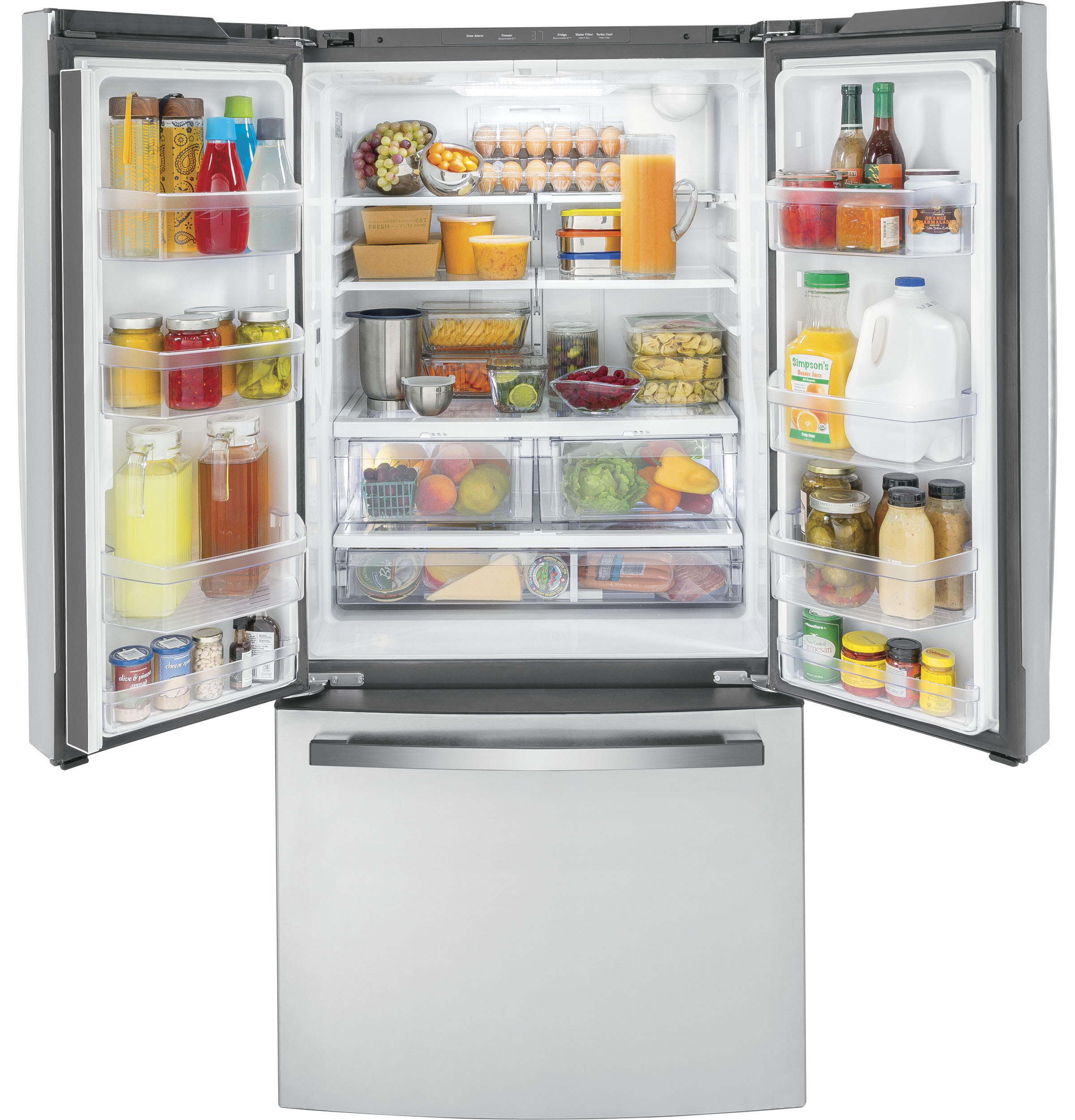 GE ENERGY STAR® 18.6 Cu. Ft. Counter-Depth French-Door Refrigerator | GWE19JYLFS