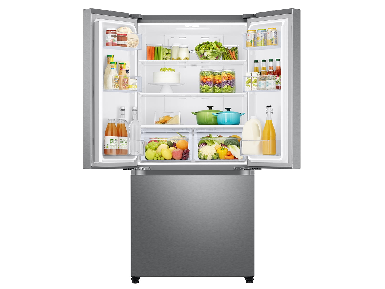 Samsung 18 cu. ft. Smart Counter Depth 3-Door French Door Refrigerator | RF18A5101SR