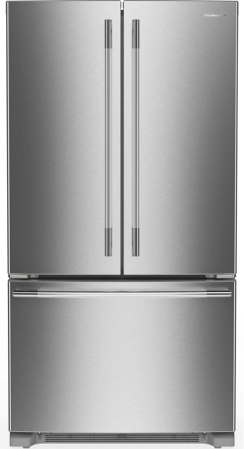 Kitchen Aid 25 Cu. Ft. 36-Inch Standard-Depth French Door Refrigerator | KRFF136SPS