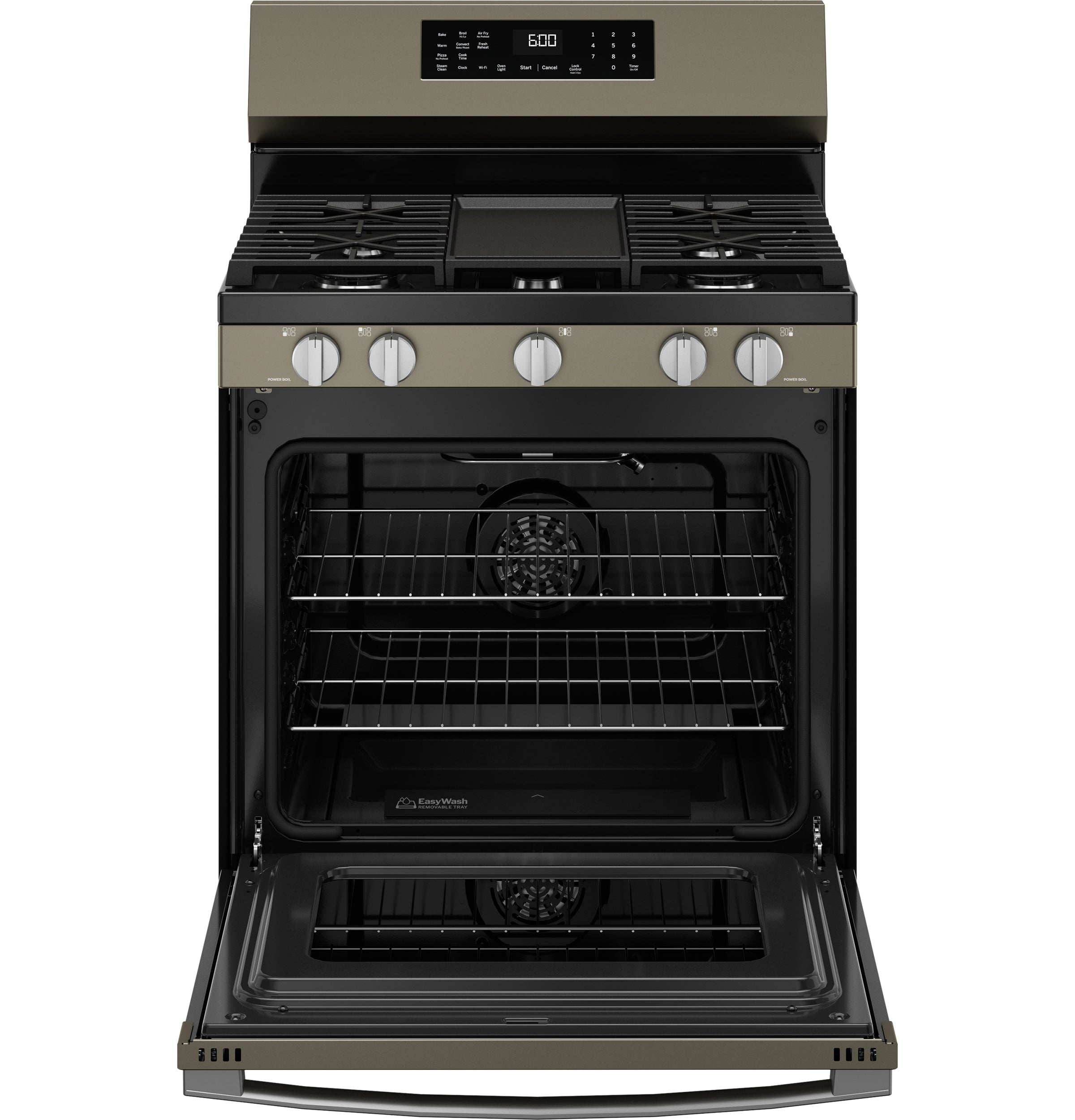 GE Free-Standing Gas Convection Range with No Preheat Air Fry and EasyWash™ Oven Tray | GGF600AVES