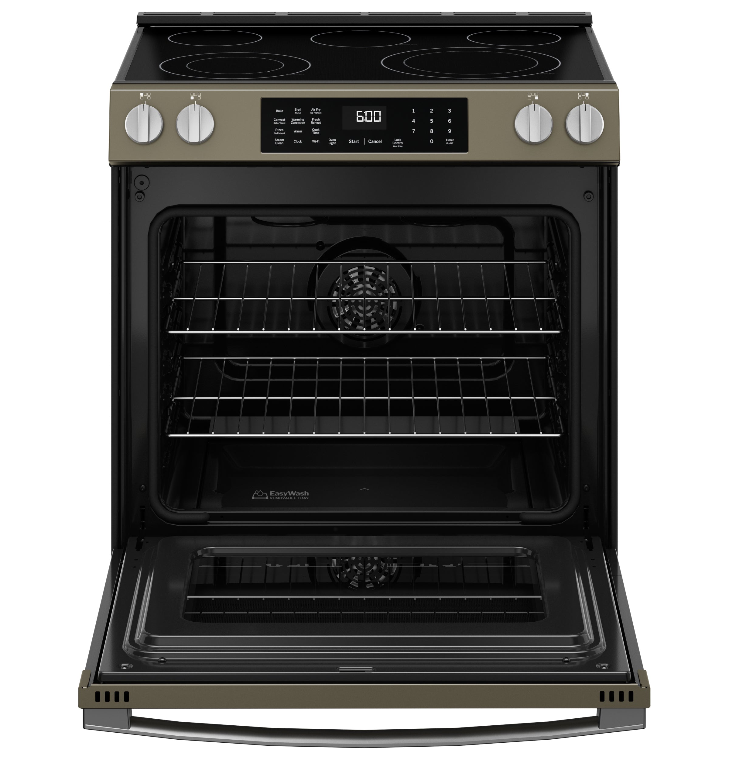 GE 30" Slide-In Electric Convection Range with No Preheat Air Fry and EasyWash™ Oven Tray | GRS600AVES