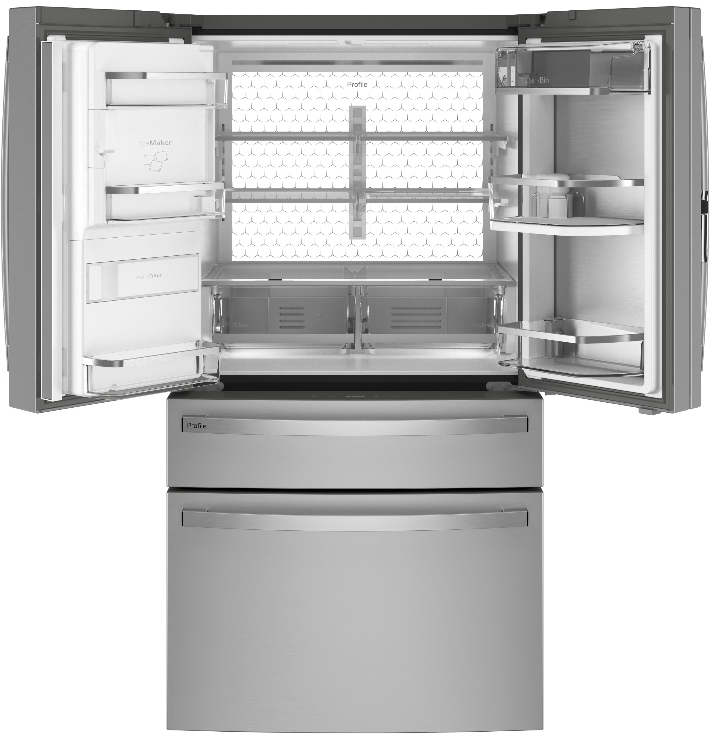 GE Profile 22.4 Cu. Ft. Counter-Depth 4-Door French-Door Refrigerator | PXD22BYPFS
