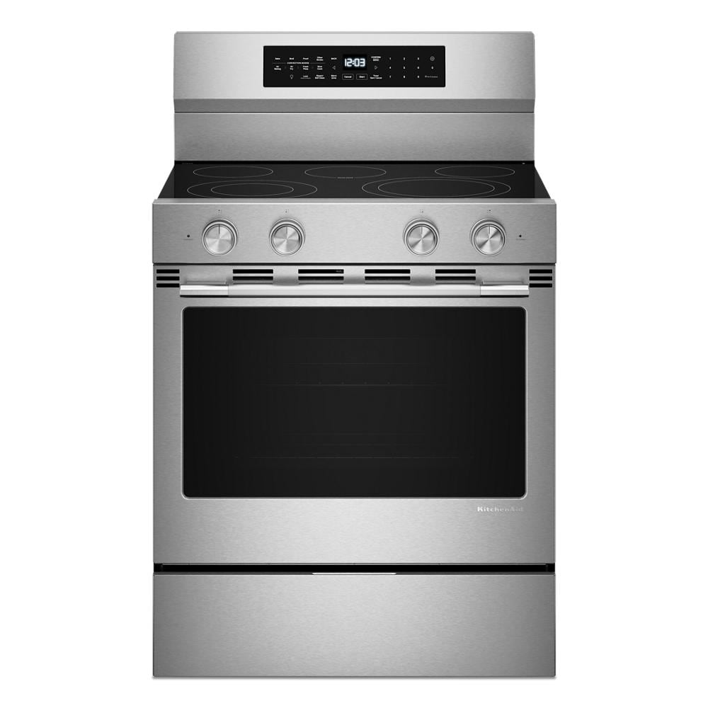 KitchenAid 5.3 Cu. Ft. Smart Freestanding Electric Range with Convection Cooking Modes | KFES530SPS