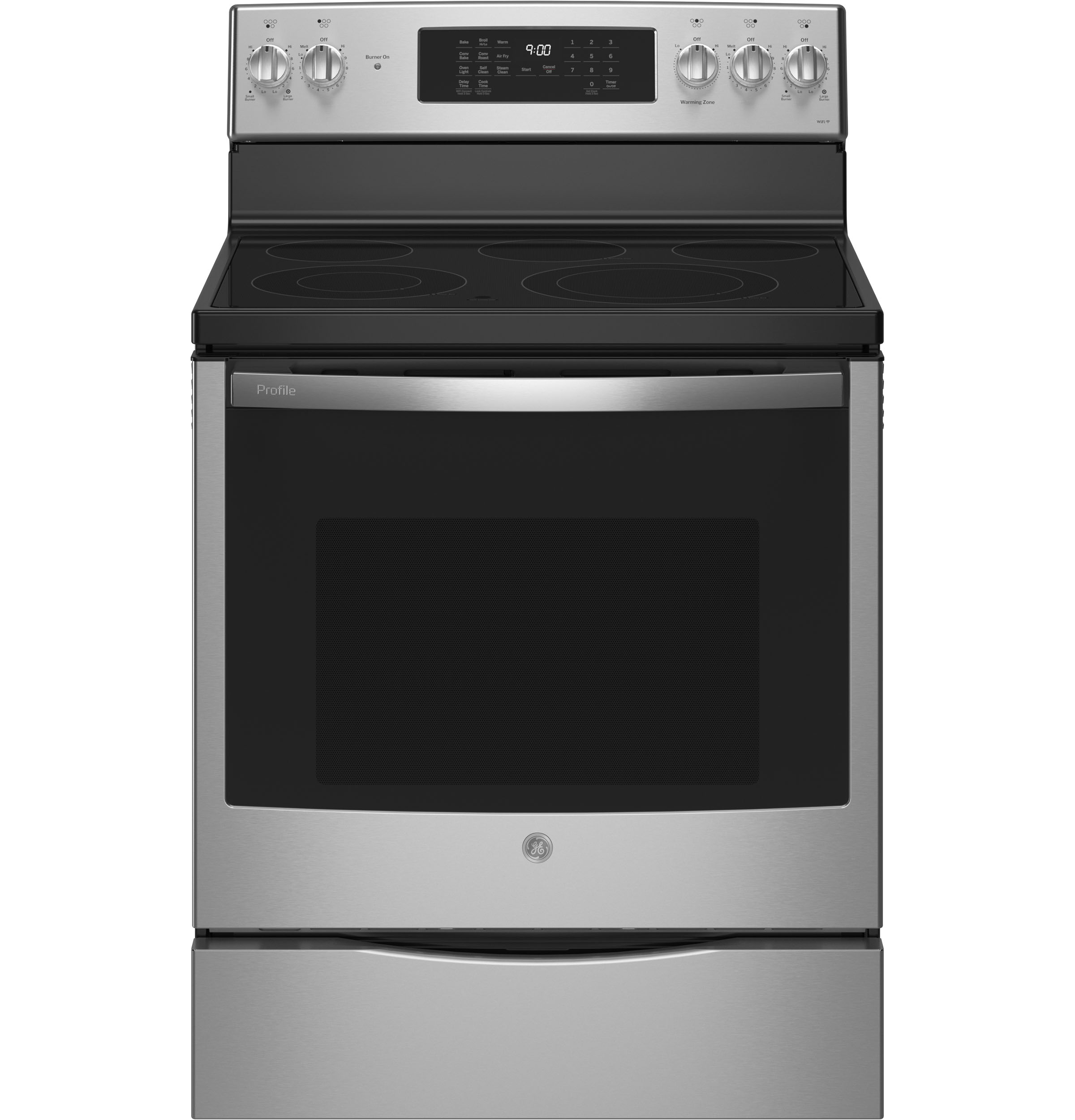 GE Profile Smart Free-Standing Electric Convection Range with No Preheat Air Fry | PB900YVFS