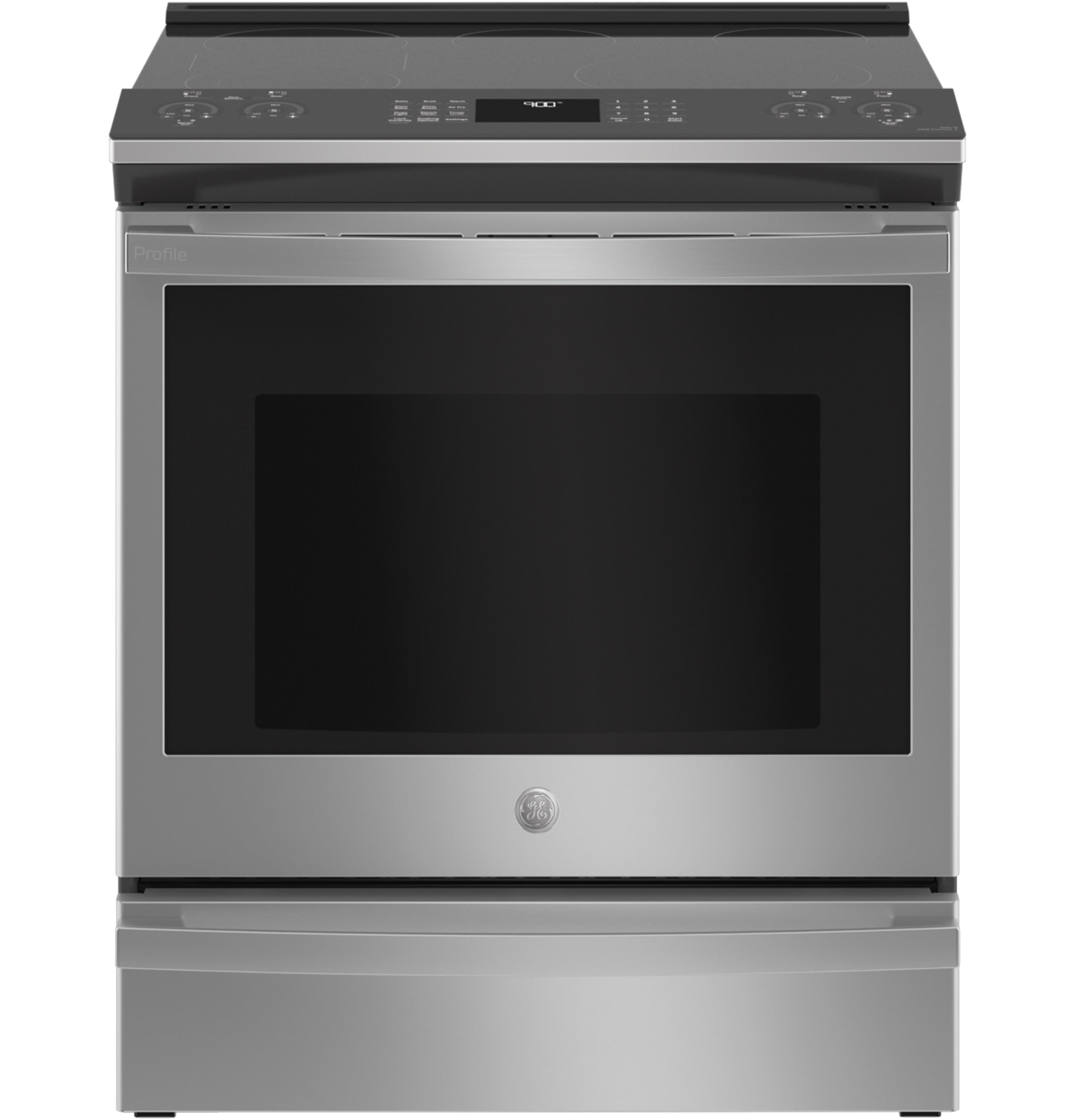 GE Profile Smart Slide-In Electric Convection Fingerprint Resistant Range with No Preheat Air Fry | PSS93YPFS