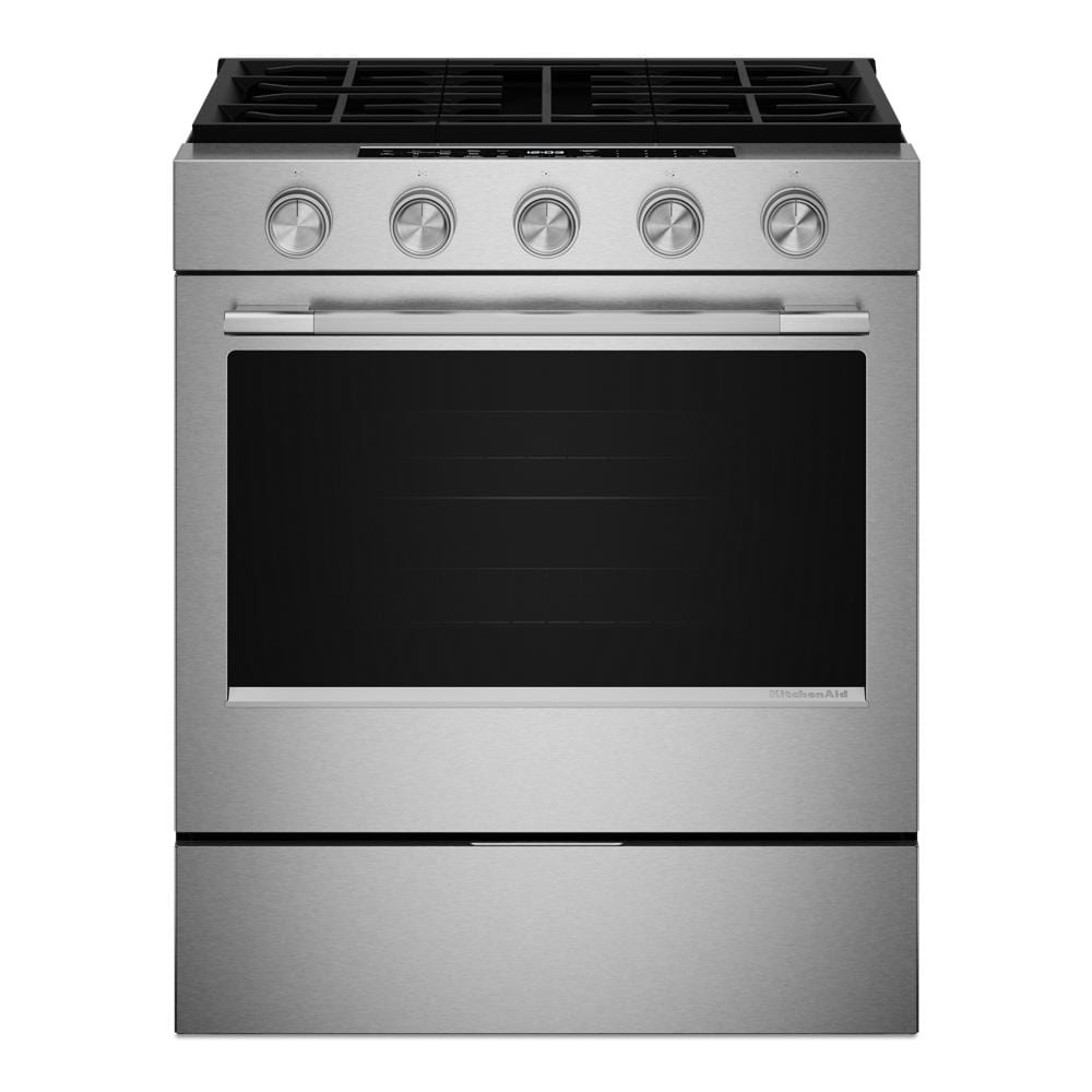 KitchenAid 5.0 Cu. Ft. Smart Slide-in Gas Range with Convection Cooking Modes | KSGS330SPS