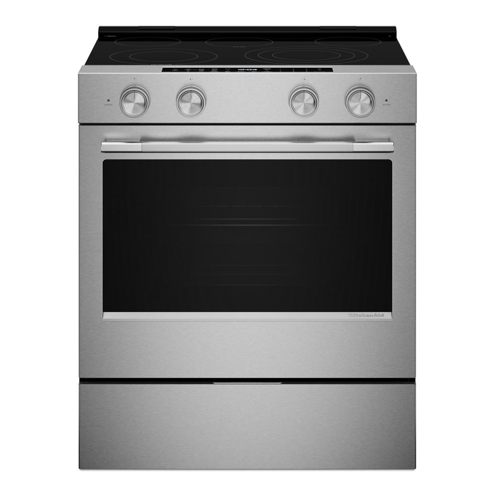 KitchenAid 5.3 Cu. Ft. Smart Slide-in Electric Range with Two Even-Heat™ Hyper Elements and Convection Cooking Modes | KSES530SPS