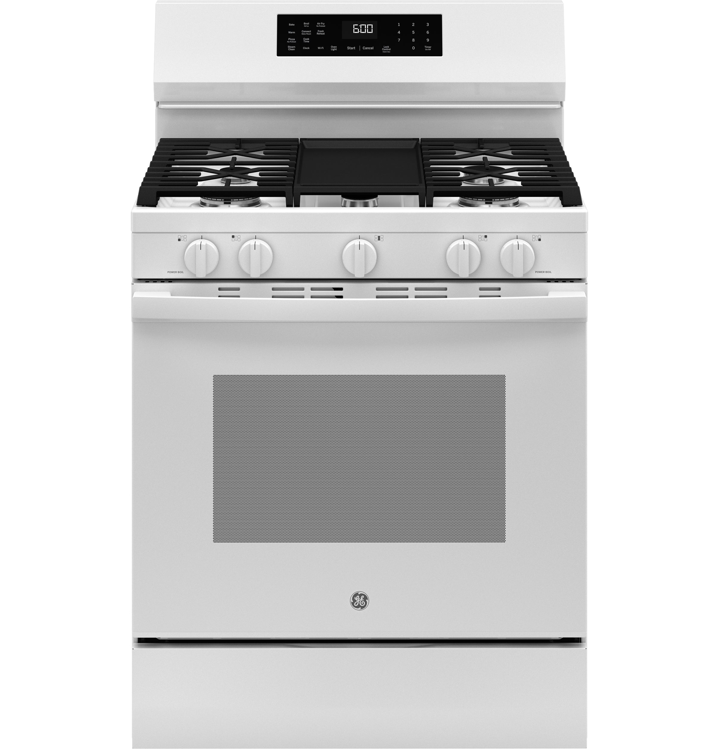GE Free-Standing Gas Convection Range with No Preheat Air Fry and EasyWash™ Oven Tray | GGF600AVWW