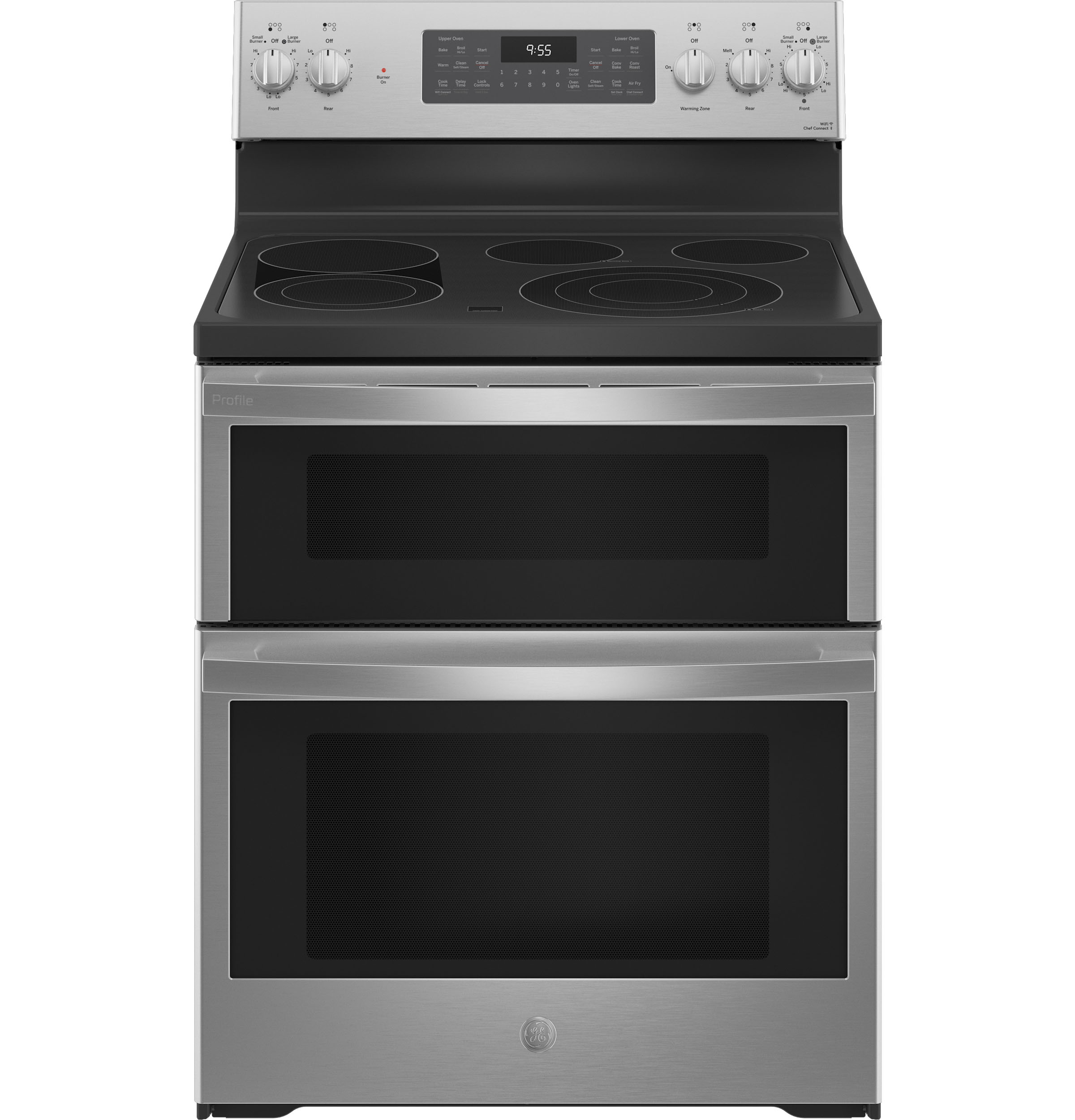 GE Profile 30" Smart Free-Standing Electric Double Oven Convection Range with No Preheat Air Fry | PB965YPFS